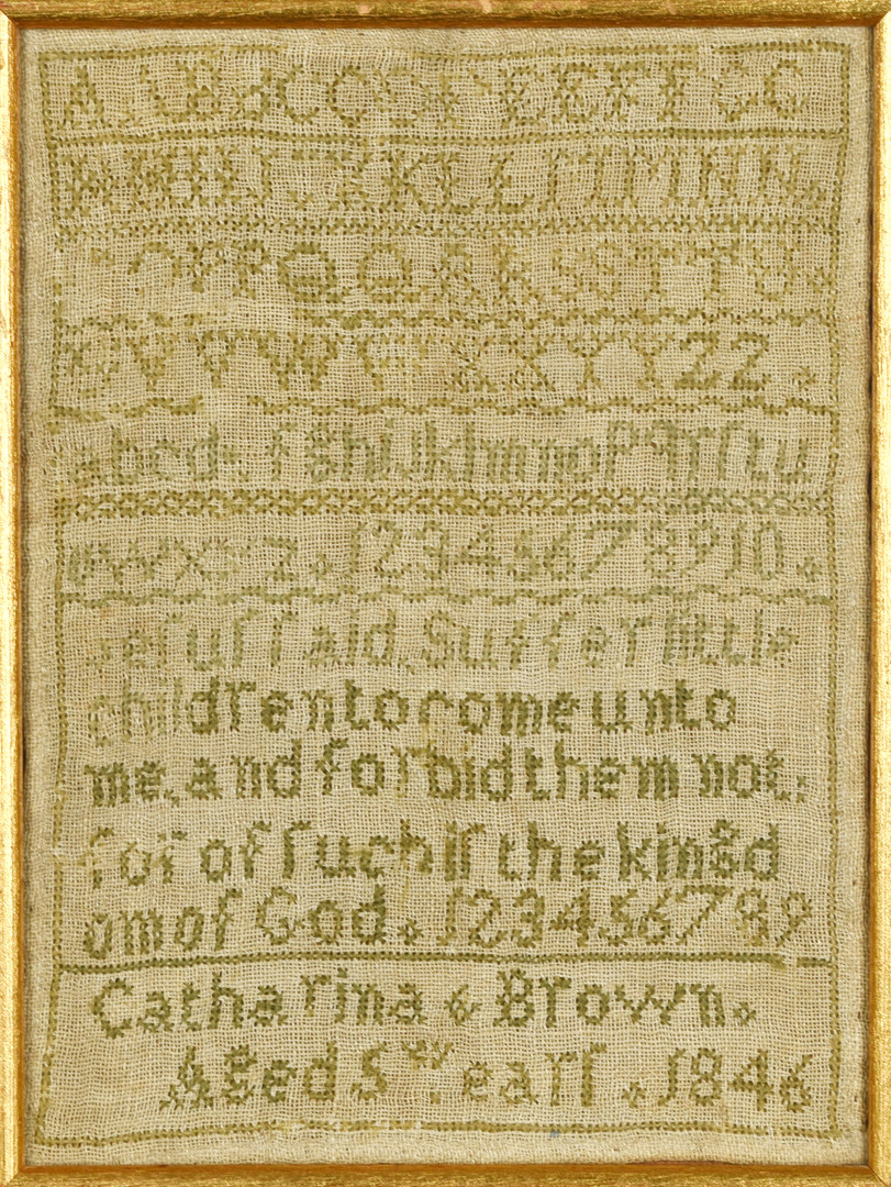 BRODERAD MÄRKDUK. Daterad 1846.