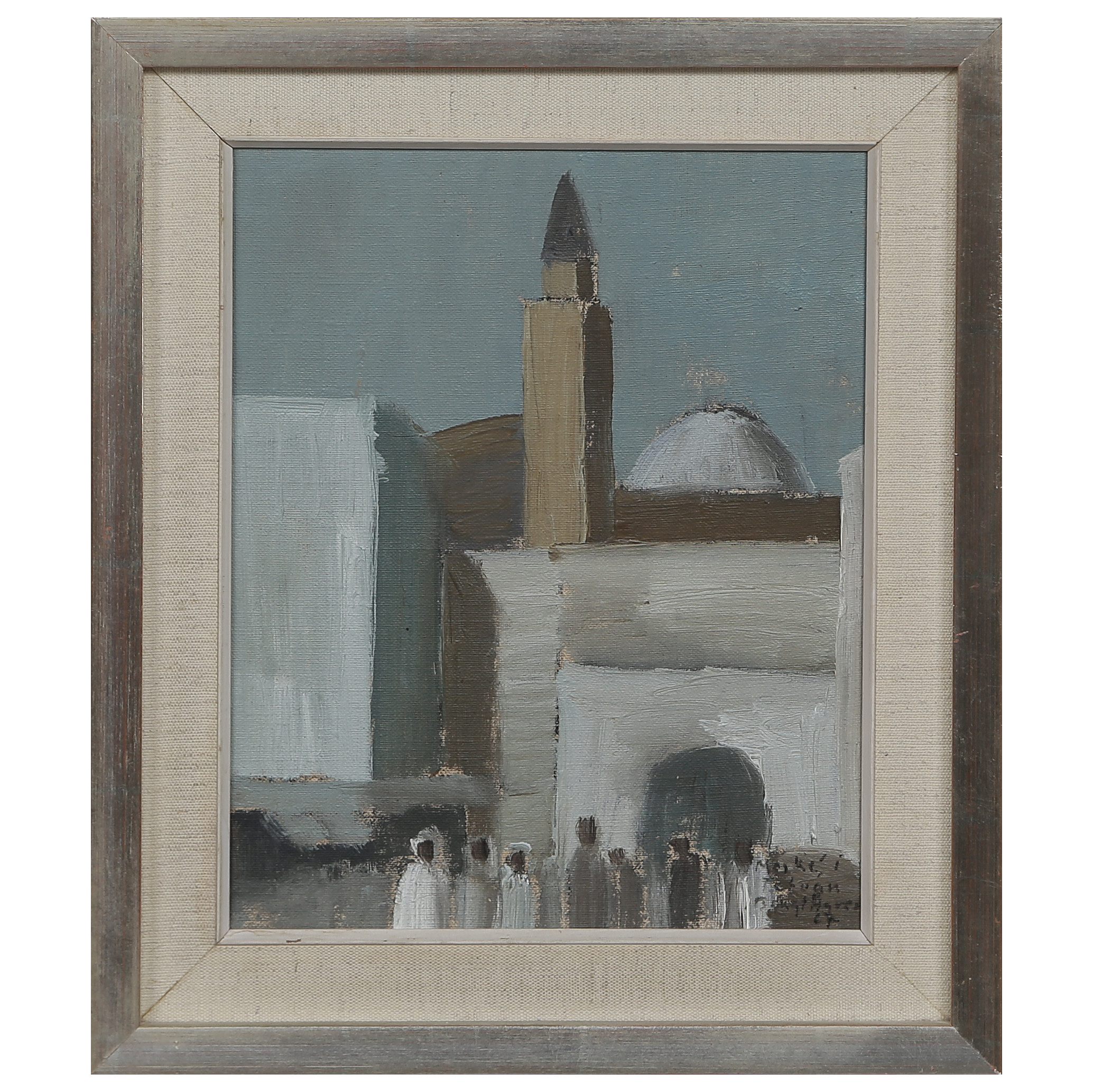 BENGT ÅGREN. "MOSKE I TEHRAN" OLJA PÅ PANNÅ, SIGNERAD, DATERAD 1967.