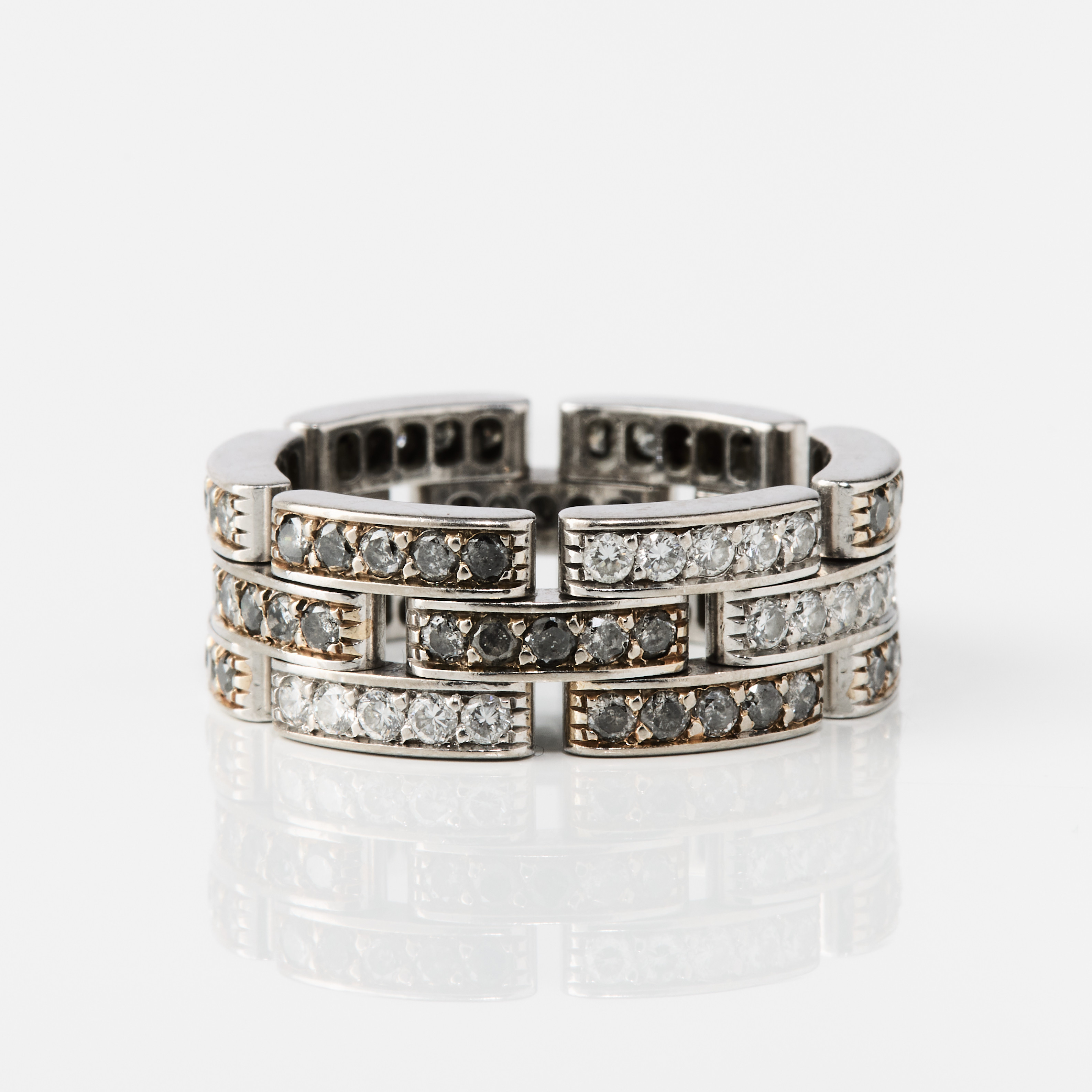 CARTIER. Ring, "Maillon Panthere", 18K vitguld med diamanter, Paris.