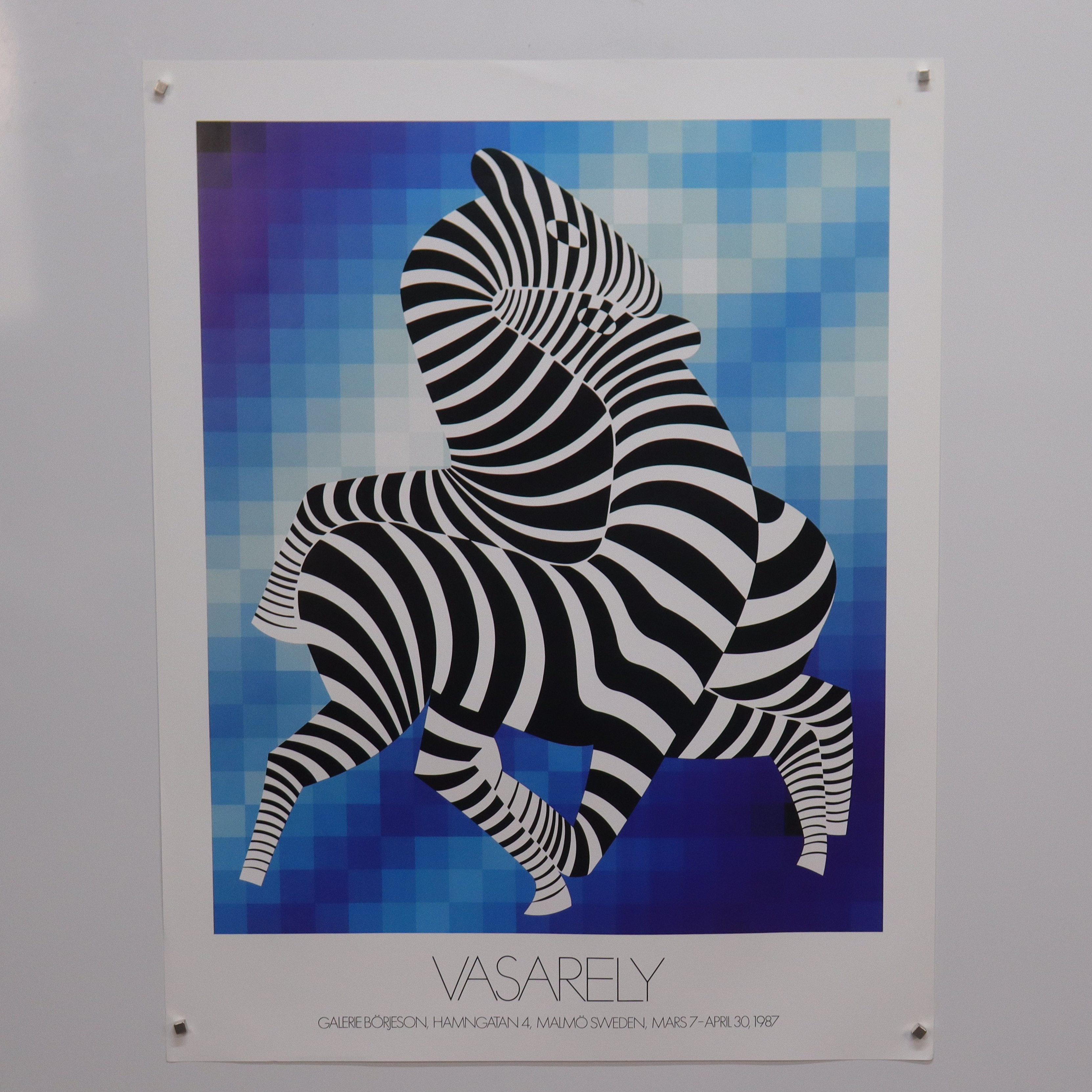 VICTOR VASARELY. utställningsaffisch, Galerie Börjeson, Malmö, 1987.