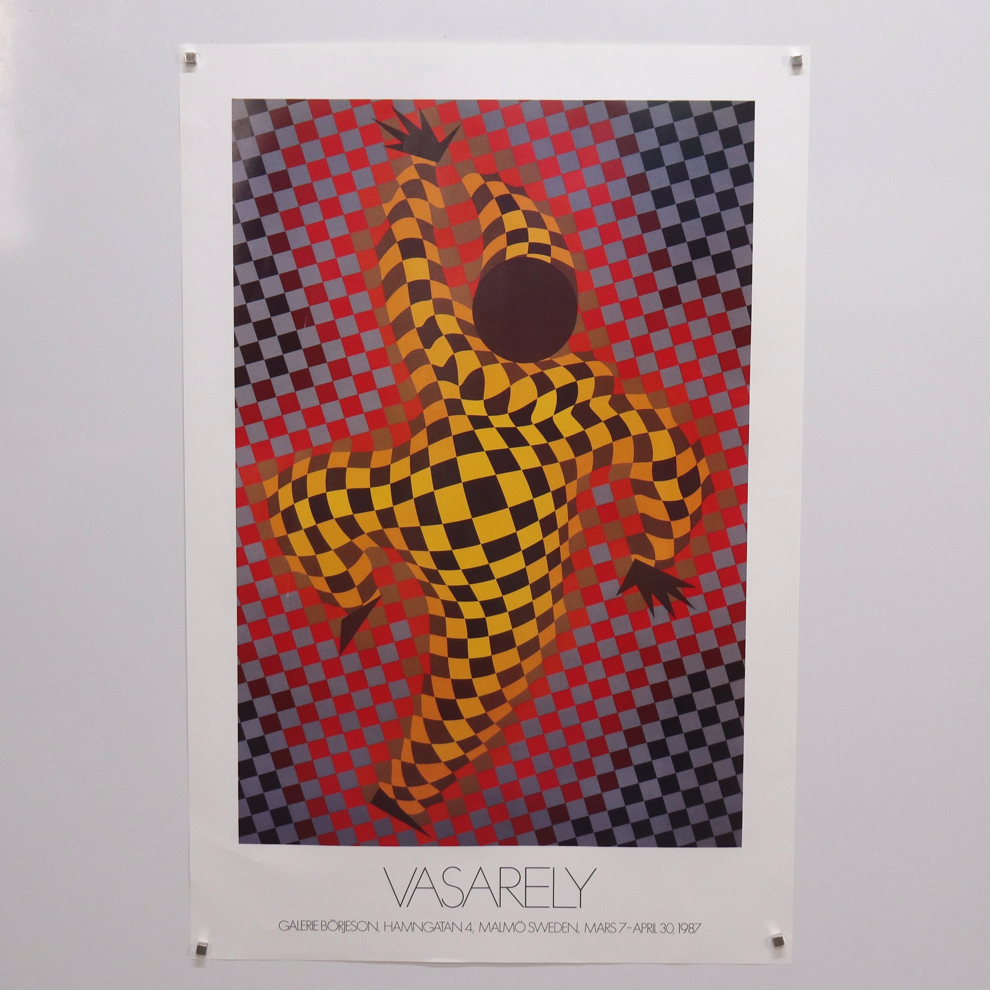 VICTOR VASARELY. utställningsaffisch, Galerie Börjeson, Malmö, 1987.