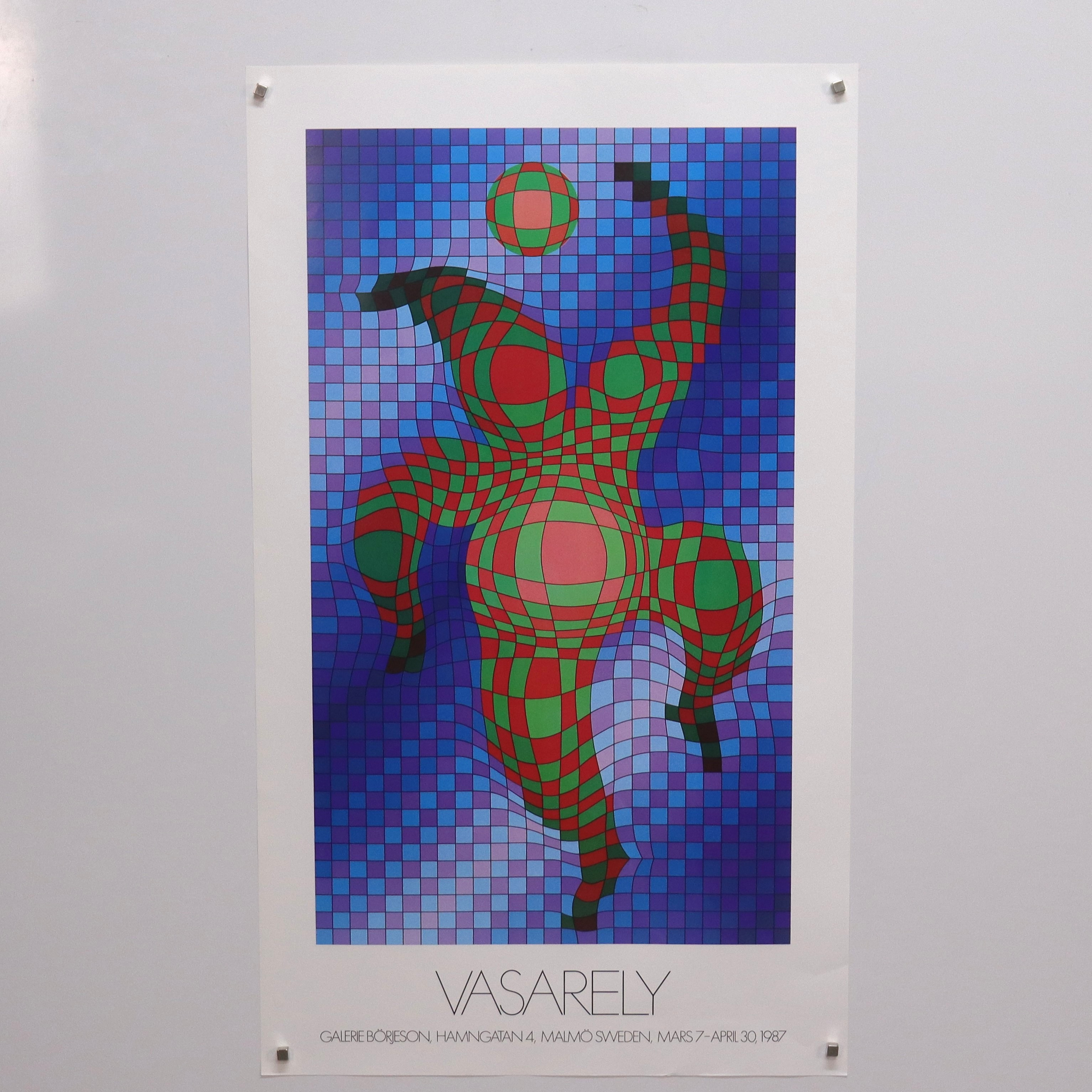 VICTOR VASARELY. utställningsaffisch, Galerie Börjeson, Malmö, 1987.