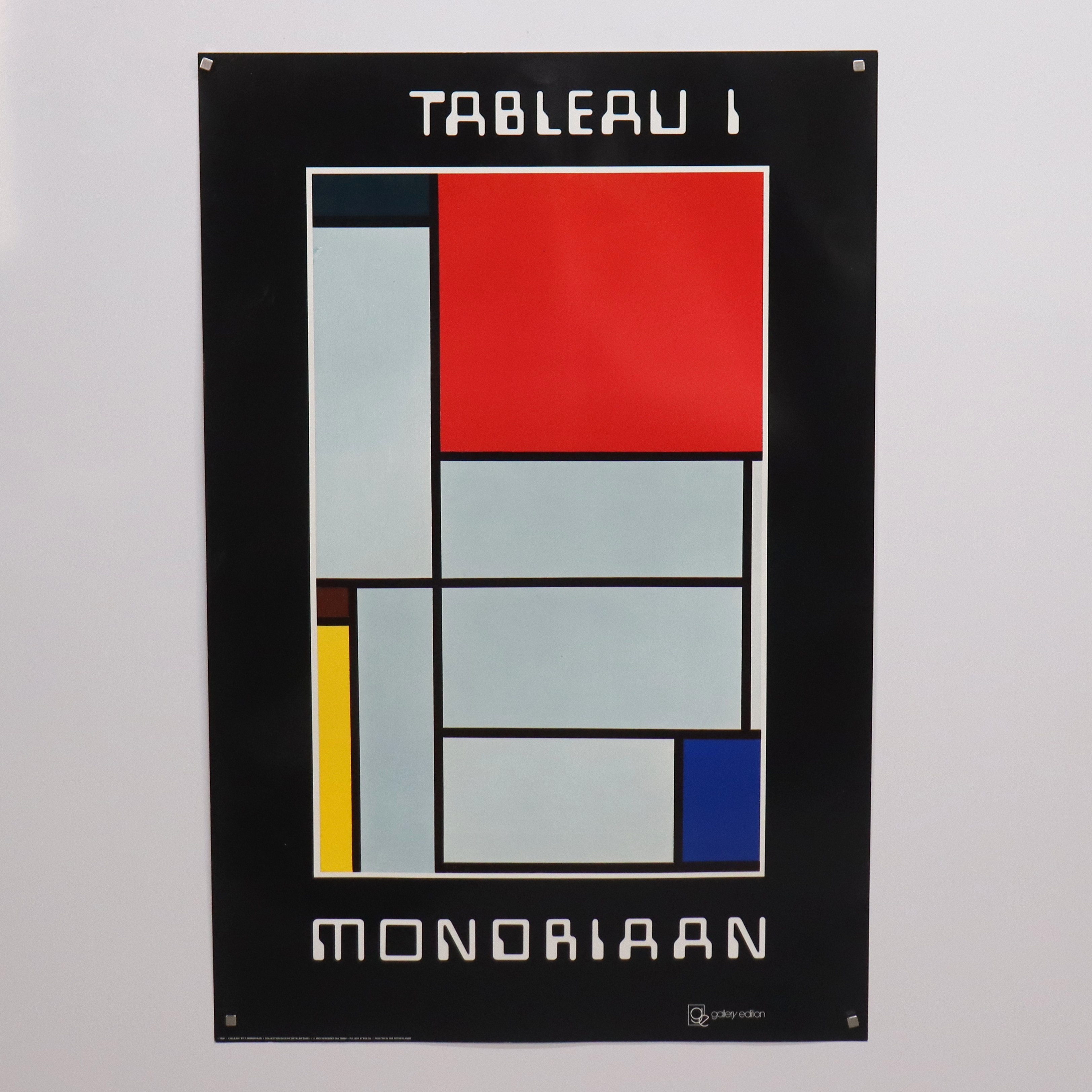 PIET MONDRIAN. utställningsaffisch, "Tableau 1", Galerie Beyeler, Basel, 1983.