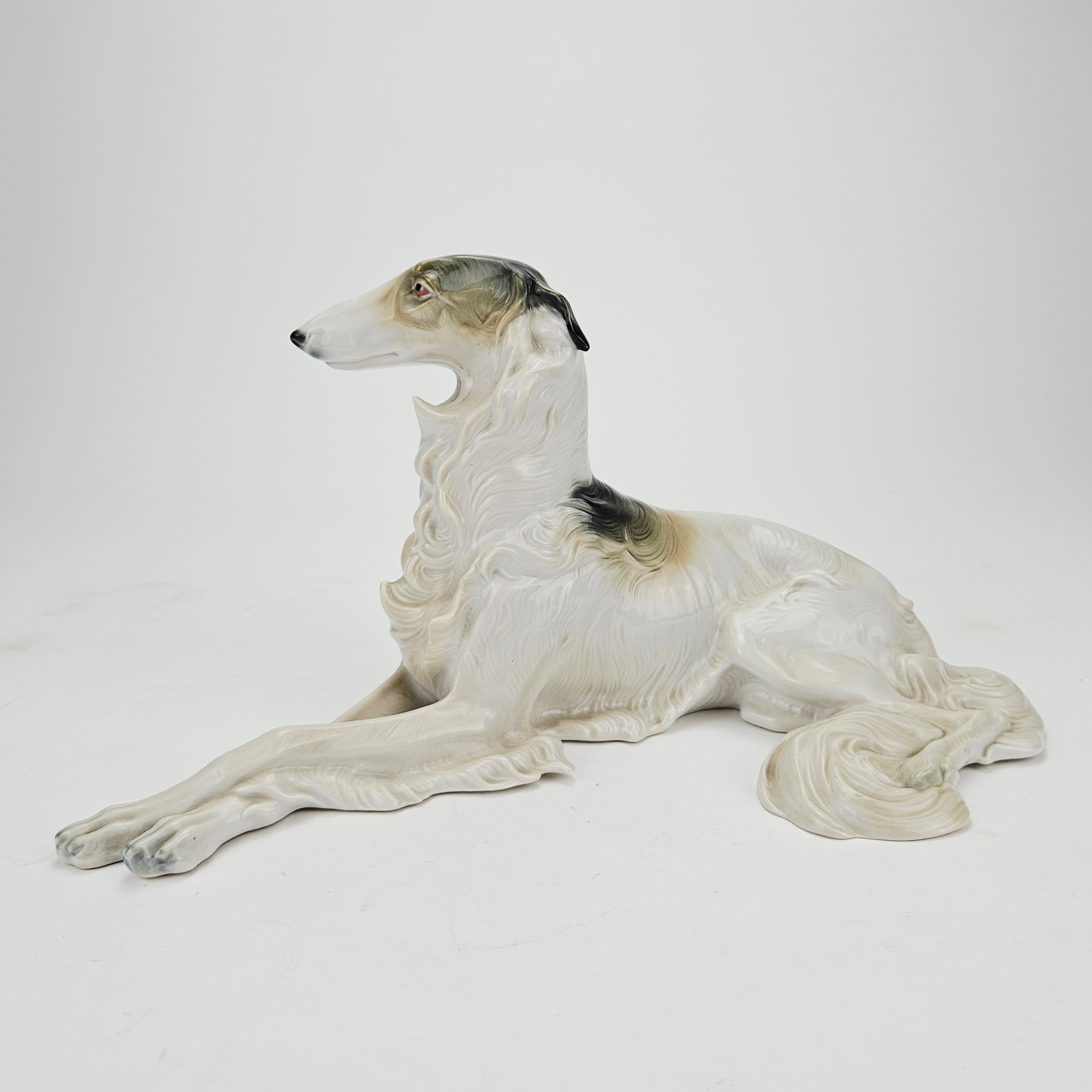 FIGURIN, porslin, Borzoi, Metzler & Ortloff, Tyskland.