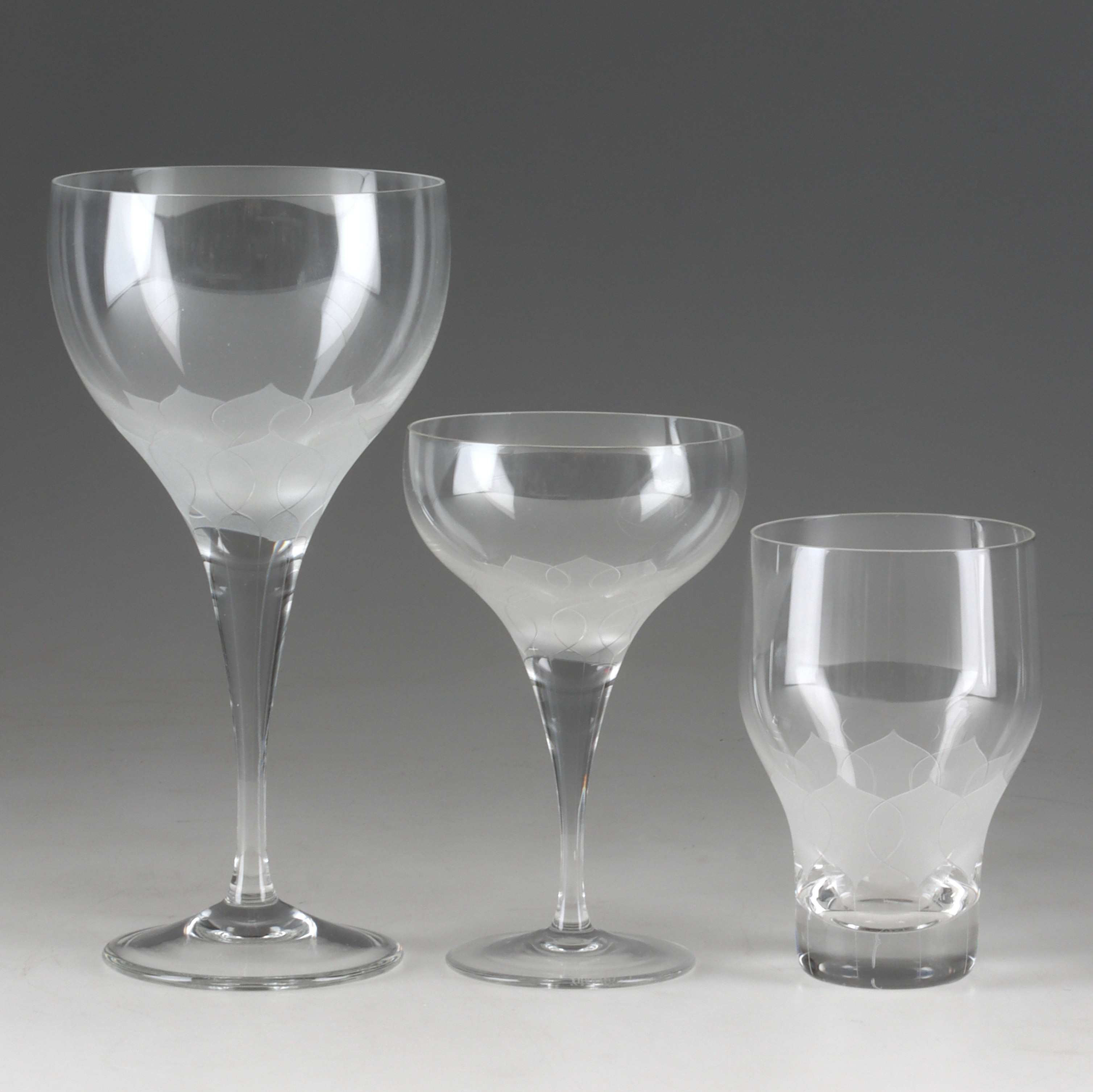 RICHARD LATHAM & BJÖRN WIINBLAD. Glasservisdelar, , "Lotus", glas, Rosenthal.