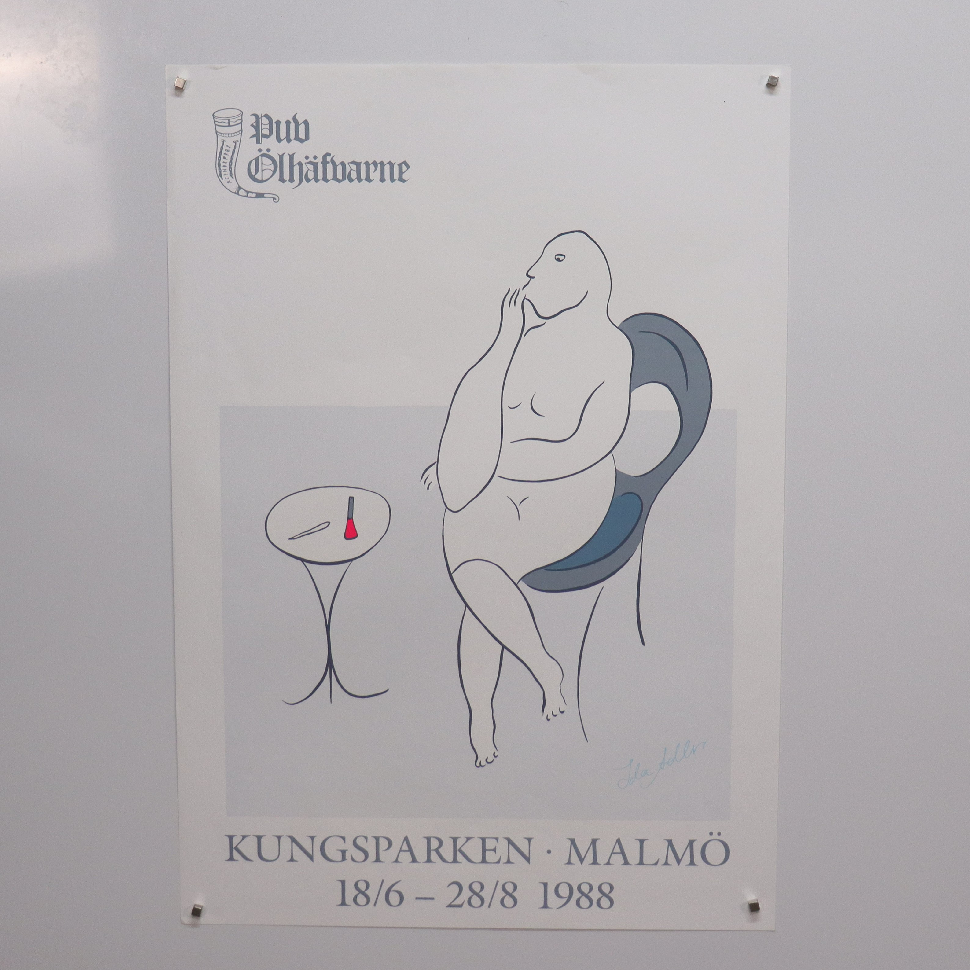 IDA ADLER. affisch, Pub Ölhäfvarne, Kungsparken, Malmö, 1988.