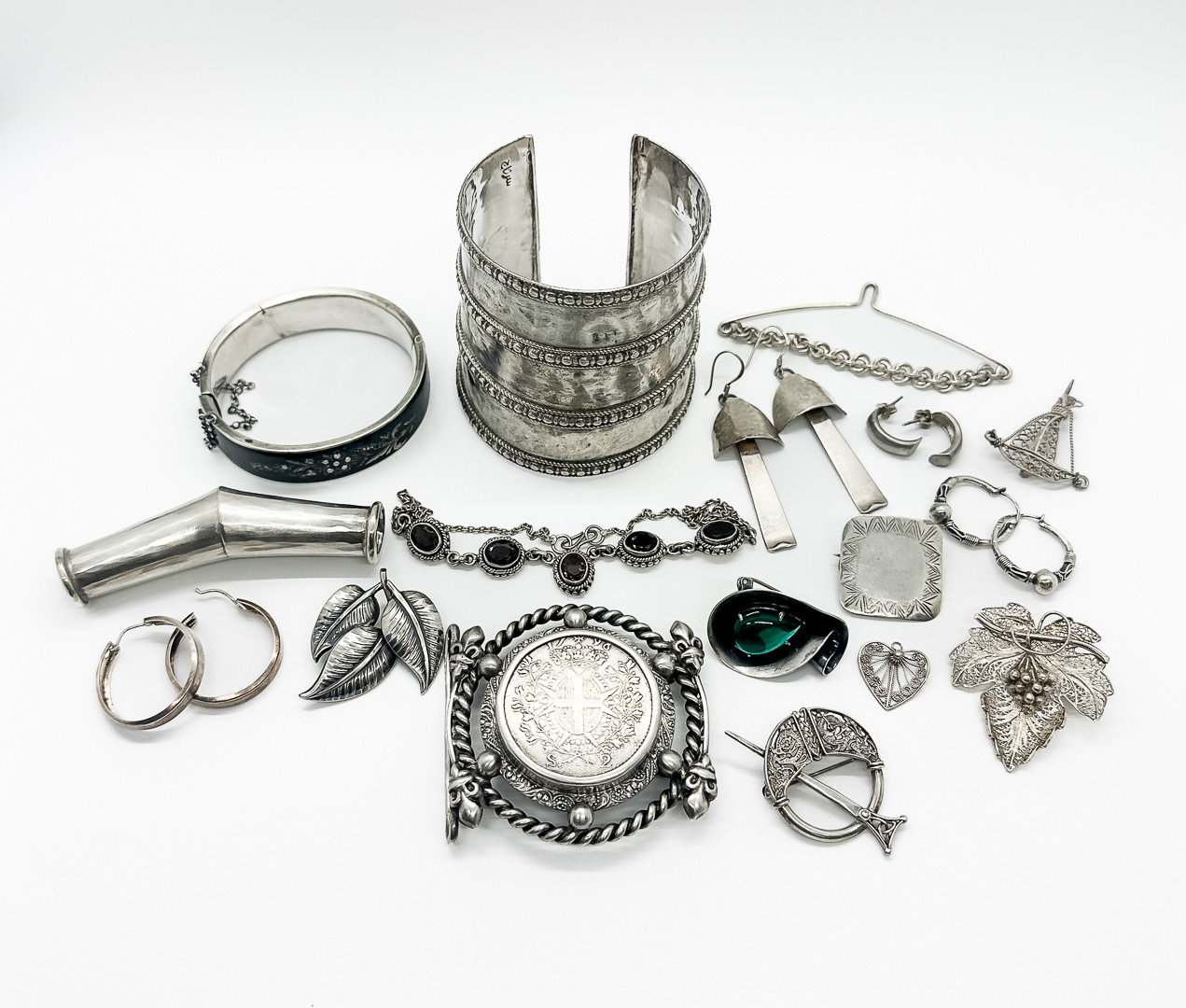Parti Smycken, Silver, 17 delar.