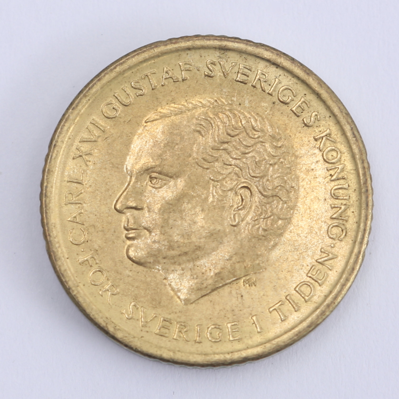 MYNT, 10 kr, felvänd stamp 180 grader, 1991.