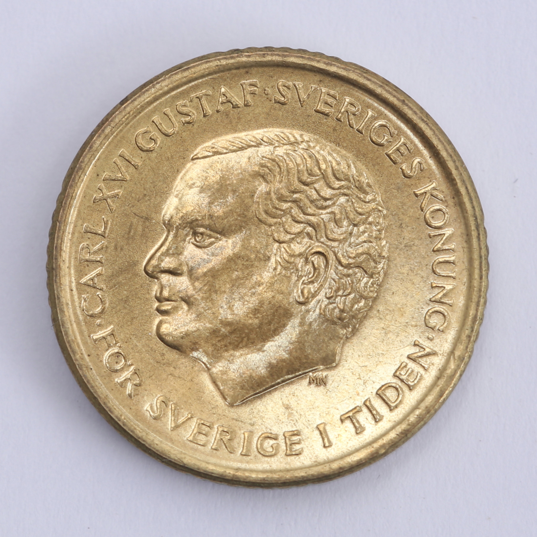MYNT, 10 kr, felvänd stamp 180 grader, 1991.