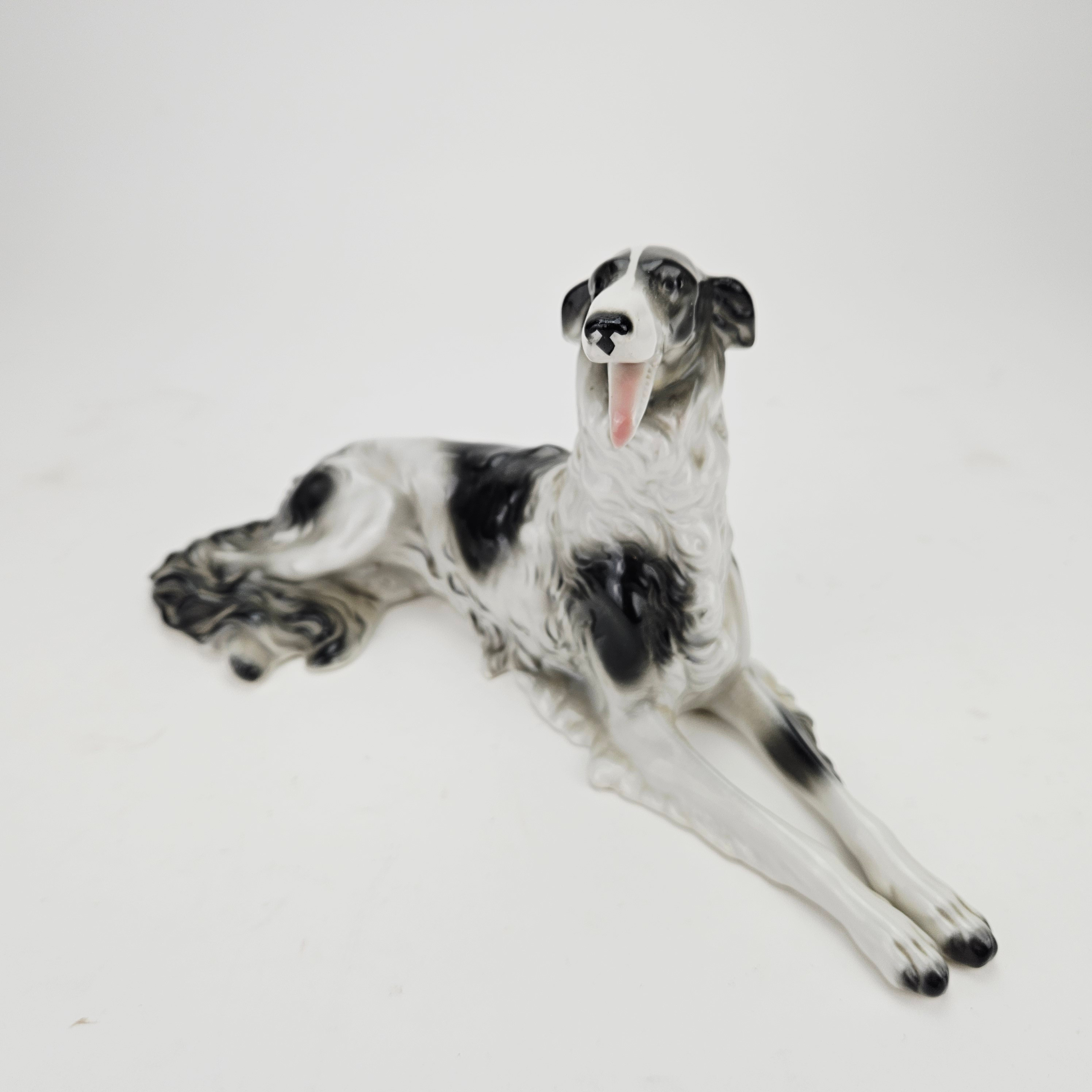 FIGURIN, porslin, Borzoi, Unterweissbach, Tyskland.