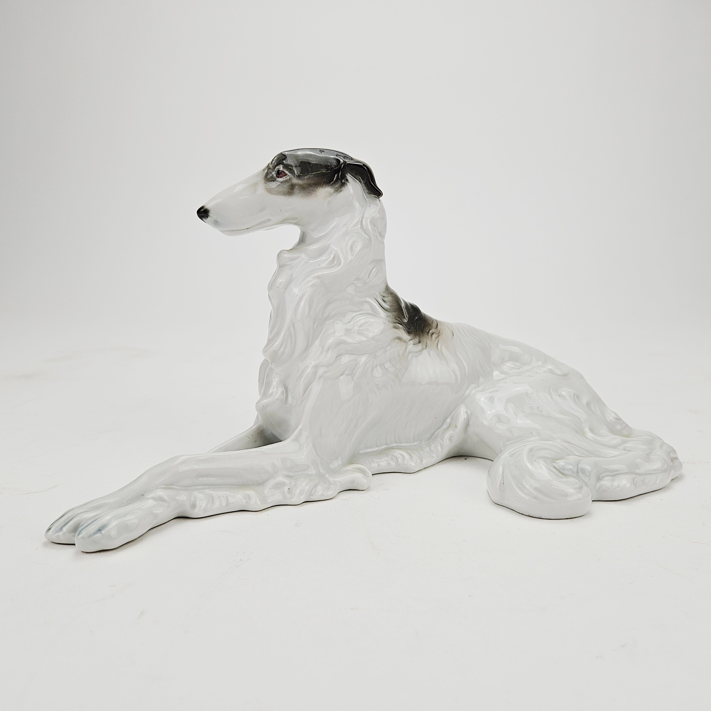 FIGURIN, porslin, Borzoi, Metzler & Ortloff, Tyskland.