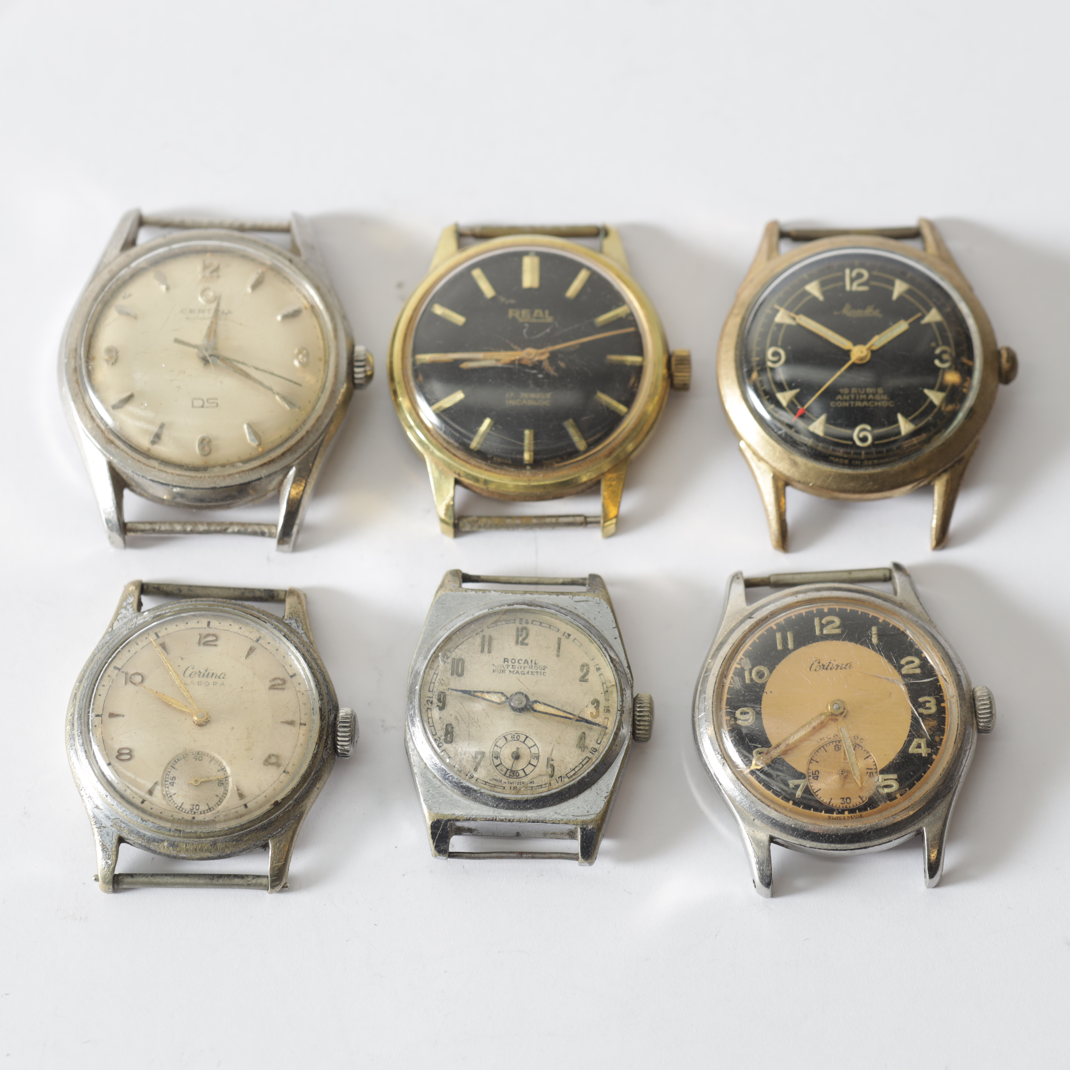 ARMBANDSUR, 6 st, bl.a Certina, manuella, 1900-tal.