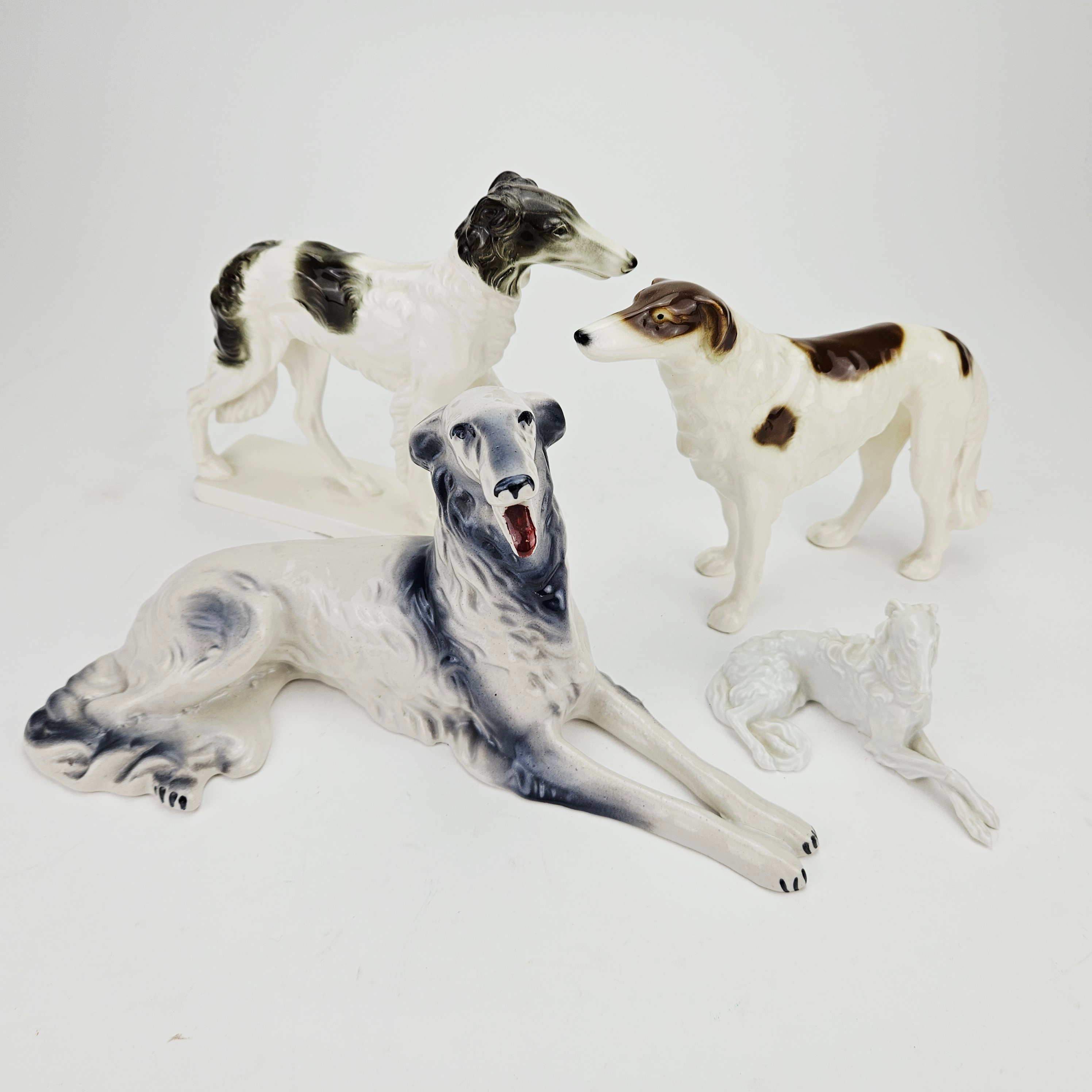 FIGURINER, 4 st, porslin, Borzoi, bland annat Tyskland och Österrike.