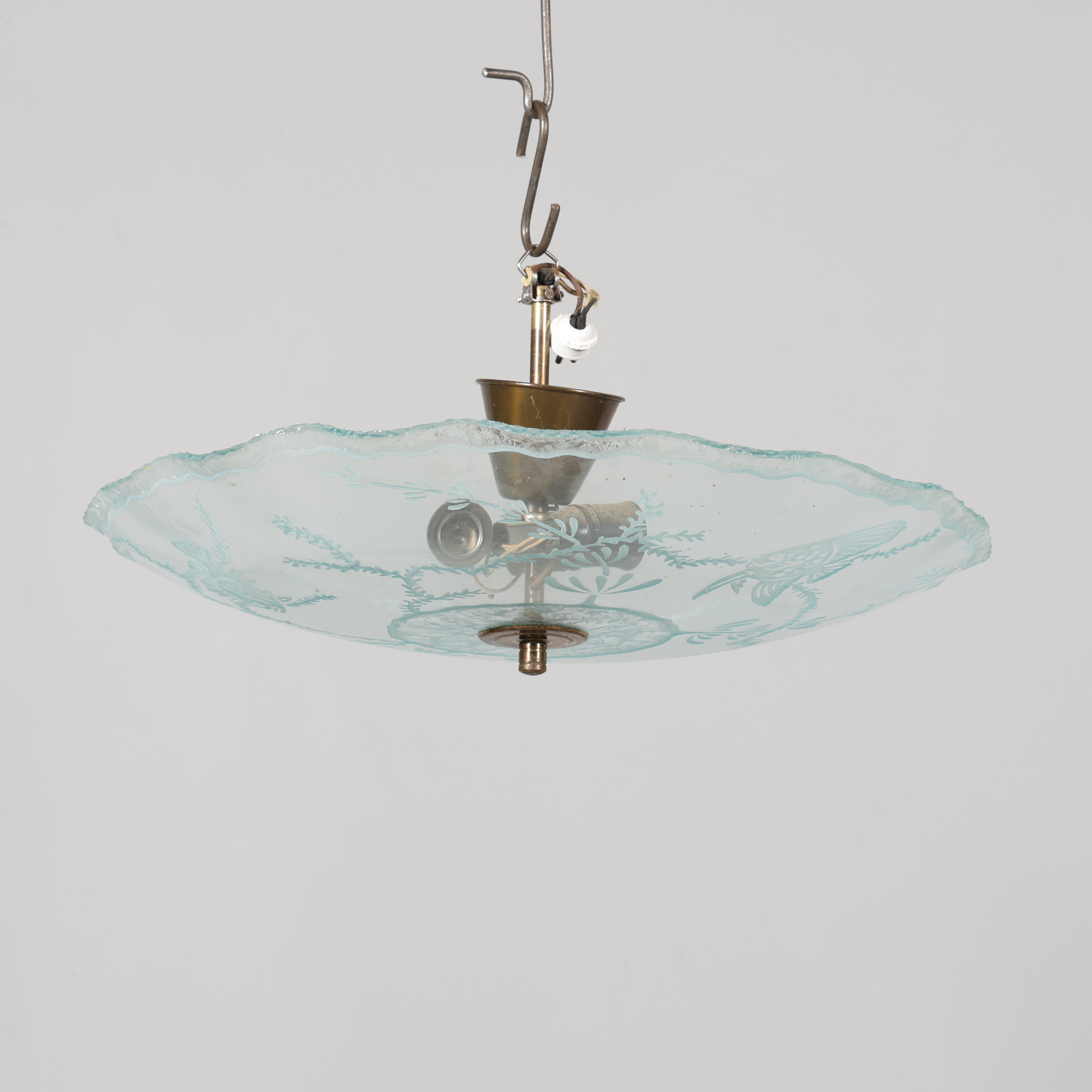 TAKPLAFOND, glas, frostad dekor, swedish grace, 1920/30-tal.
