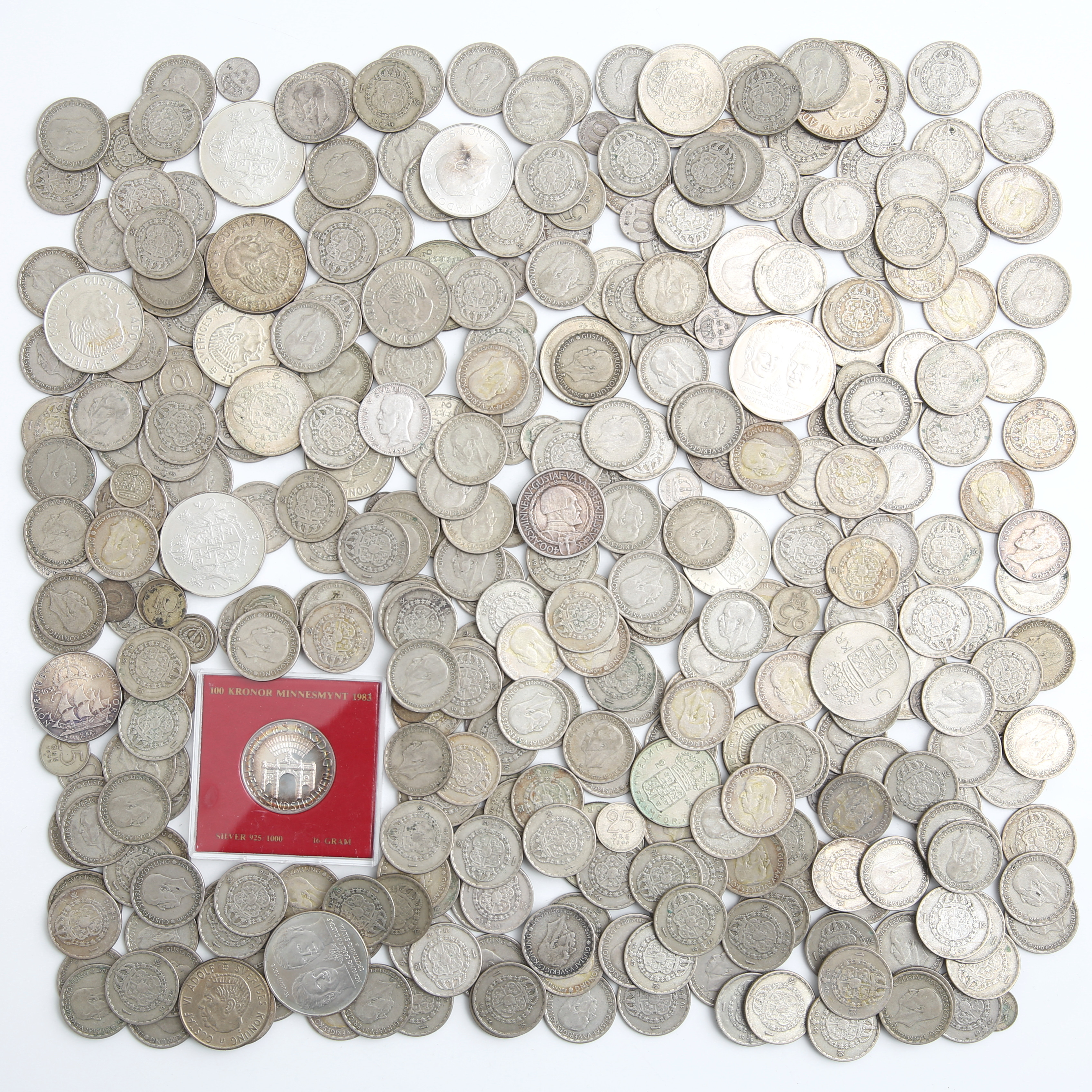 SILVERMYNT 379st, Sverige, finvikt 1159 gram.