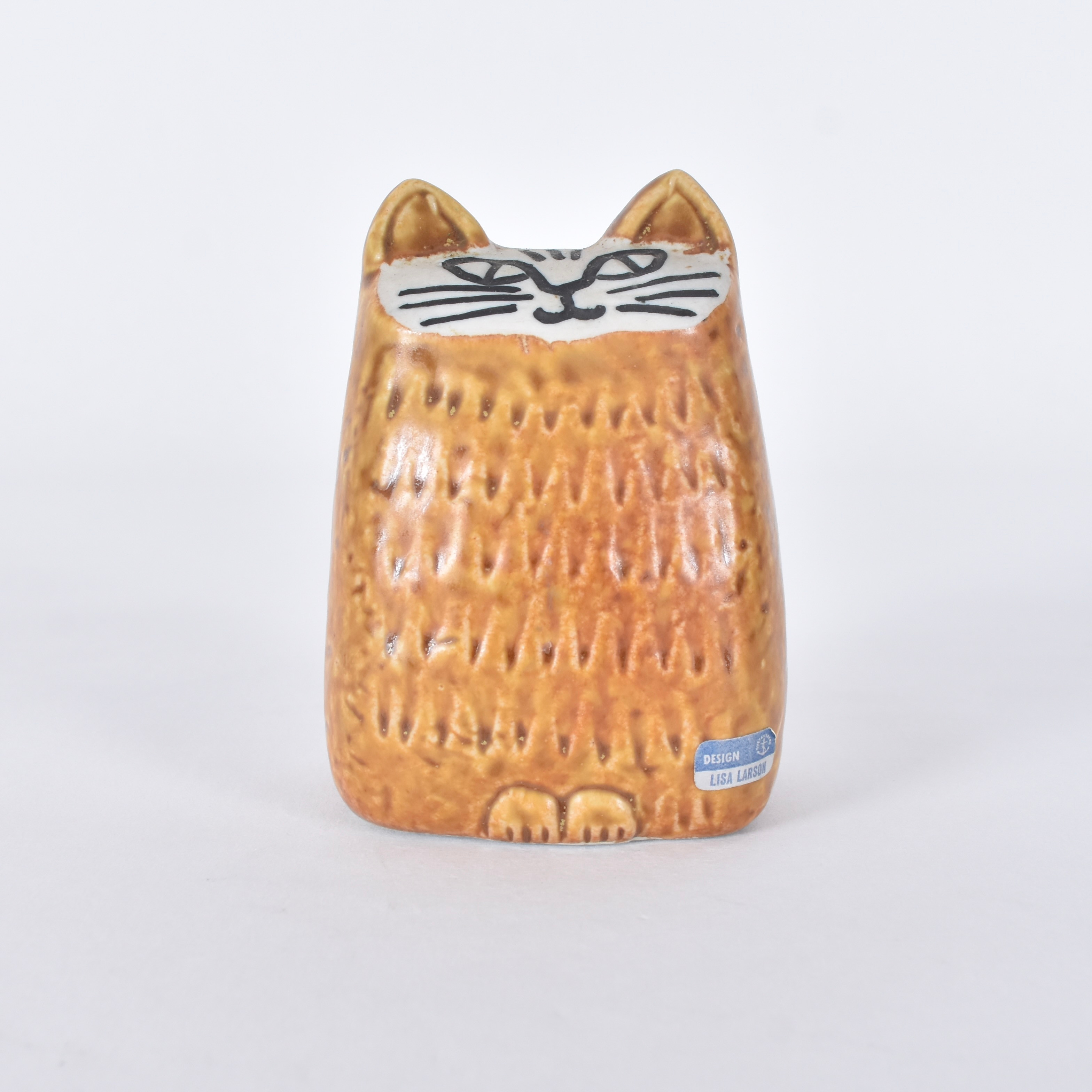 LISA LARSON. figurin, stengods, "Liten katt" Gustavsberg.