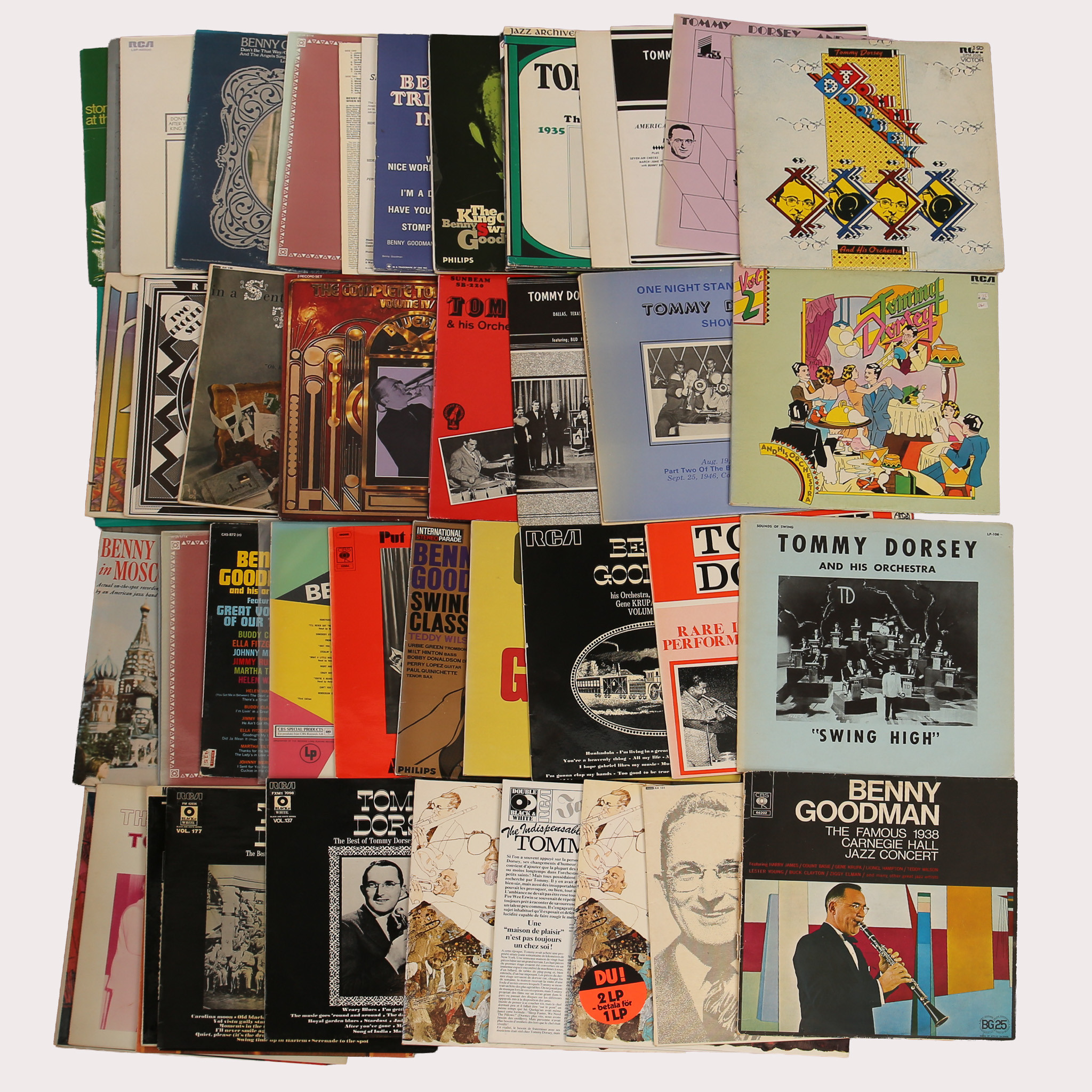 PARTI VINYL/LP skivor, jazz, Tommy Dorsey och Benny Goodman 50 st.