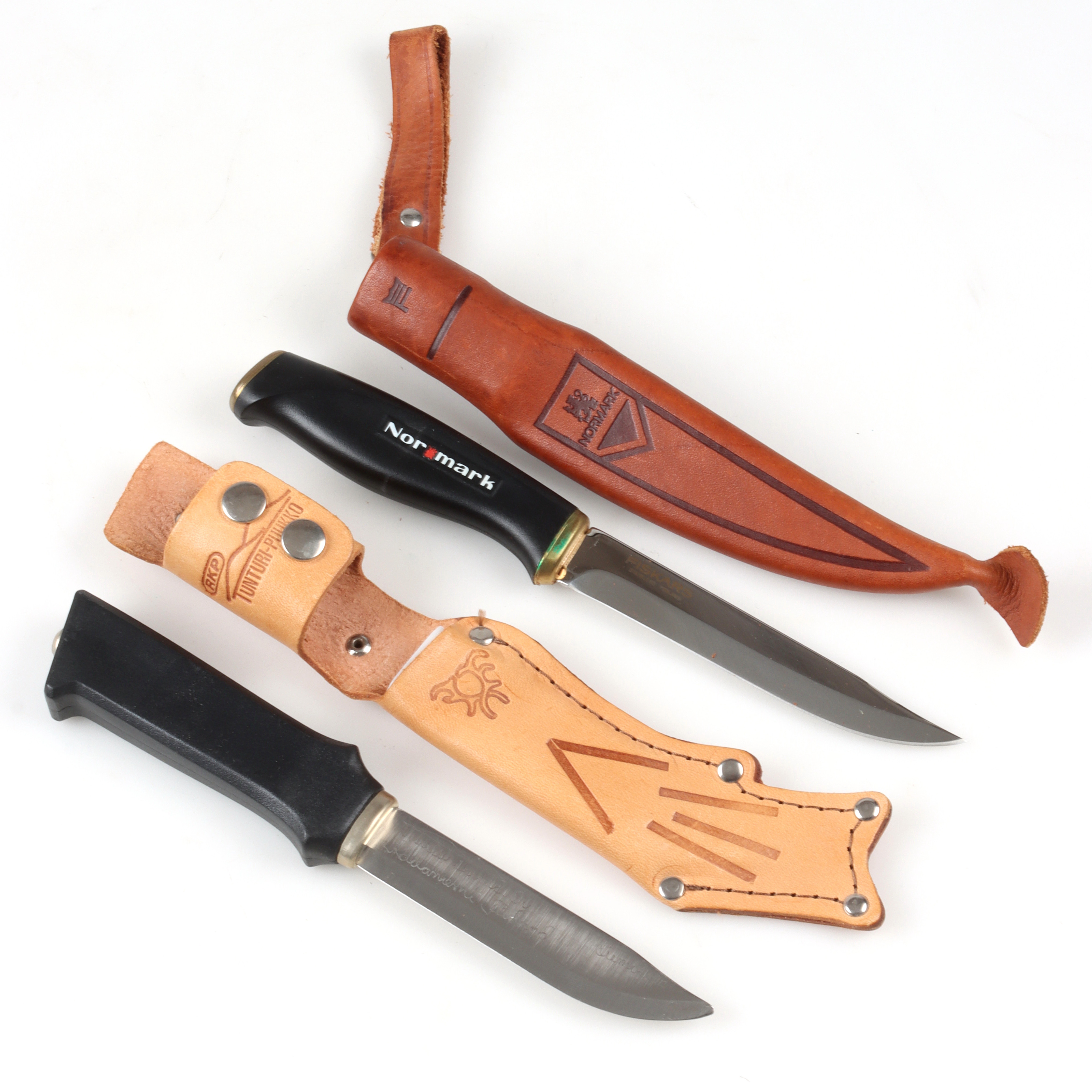 KNIVAR 2 st, Tunturi-Pukko och Normark Fiskars, Finland , 1900-tal.