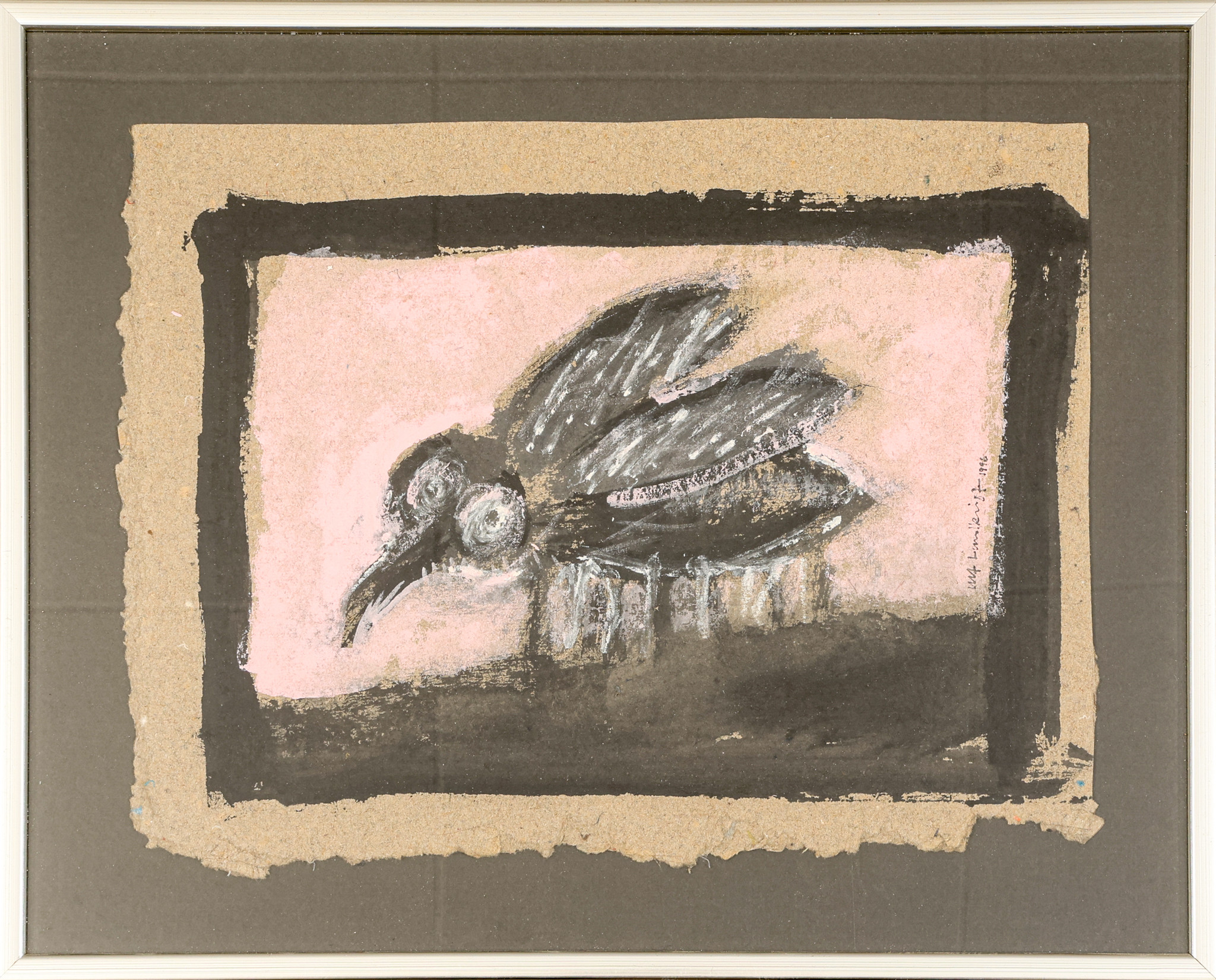 ULF LUNDKVIST. Blandteknik på papper, "insekt" signerad, daterad 1996.
