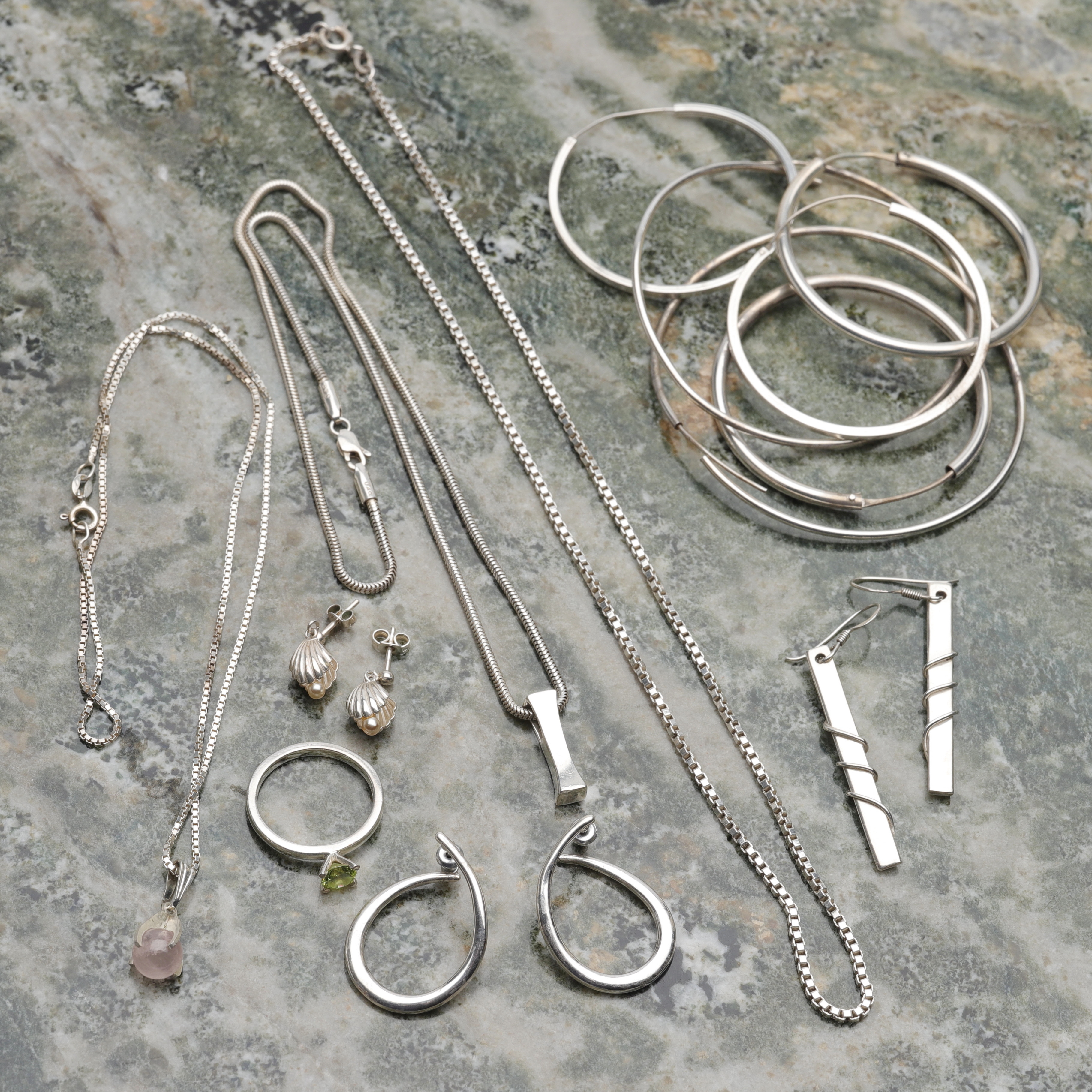 SILVERSMYCKEN, parti, ca 10 delar, 19/2000-tal.