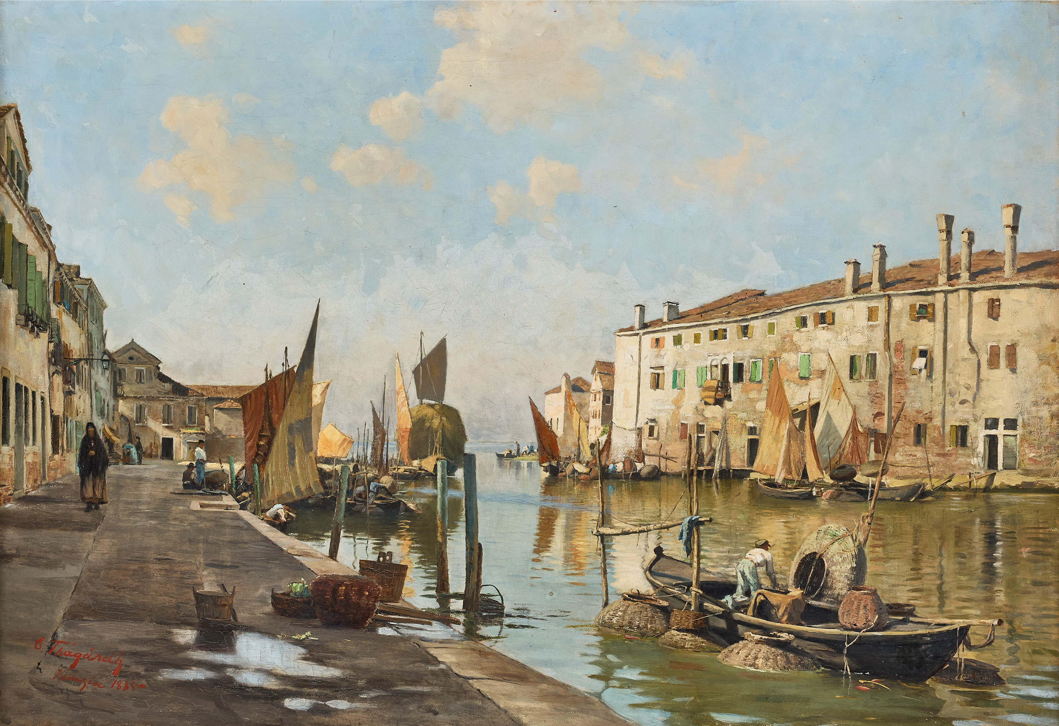 CARL TRÄGÅRDH. "Kanal i Venedig".