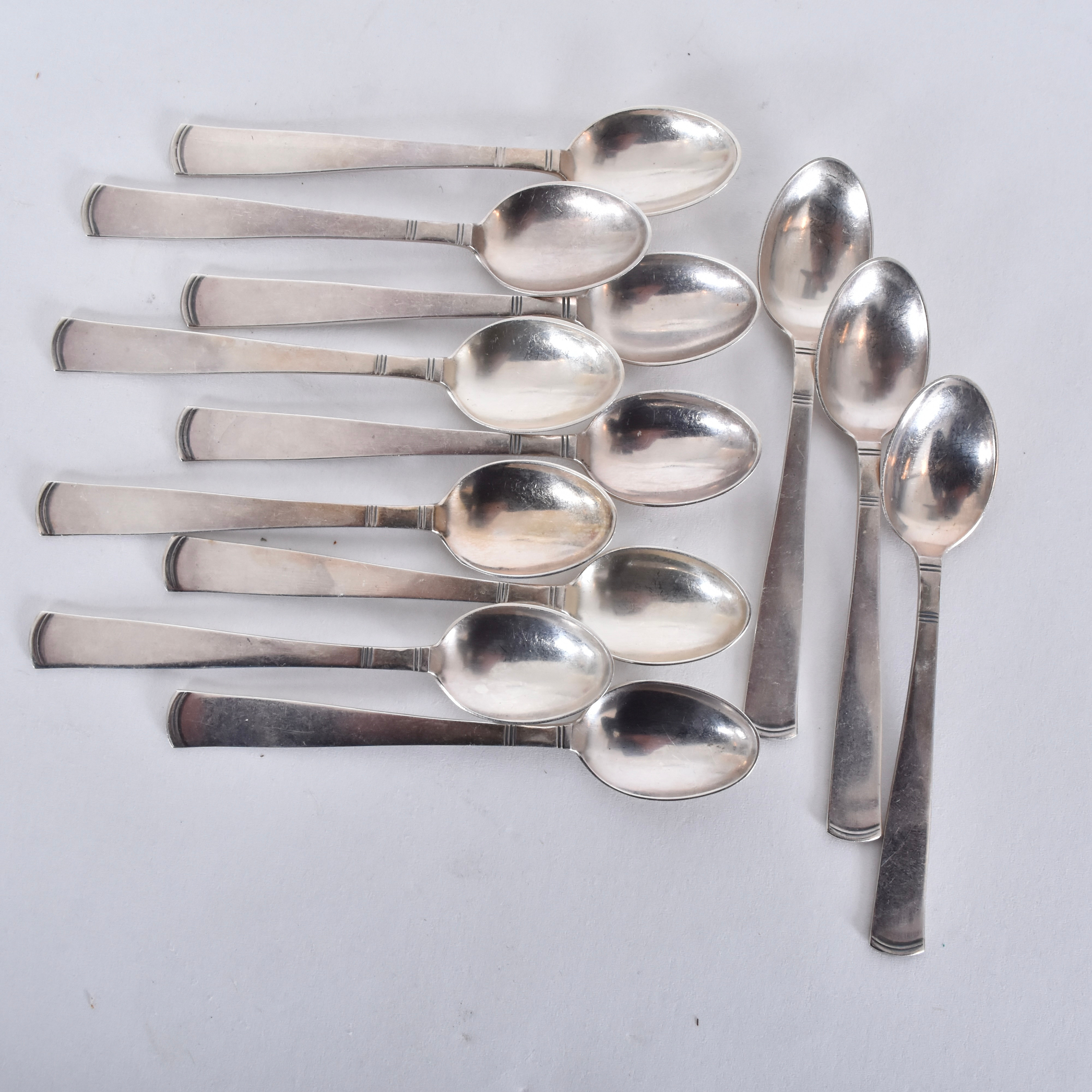 JACOB ÄNGMAN. kaffeskedar, 12 st, silver, Rosenholm.