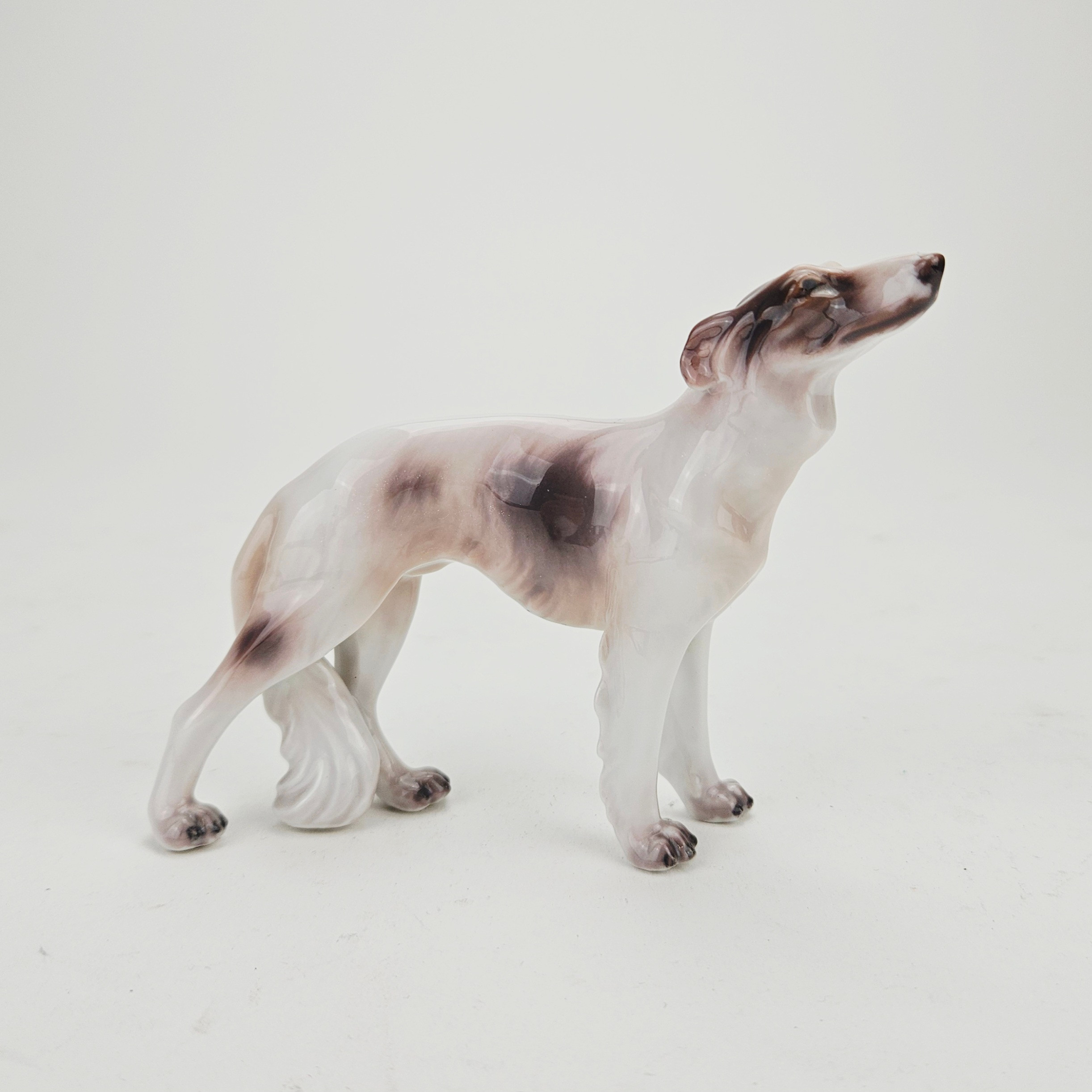 FIGURIN, porslin, Borzoi, Dahl Jensen, Danmark.