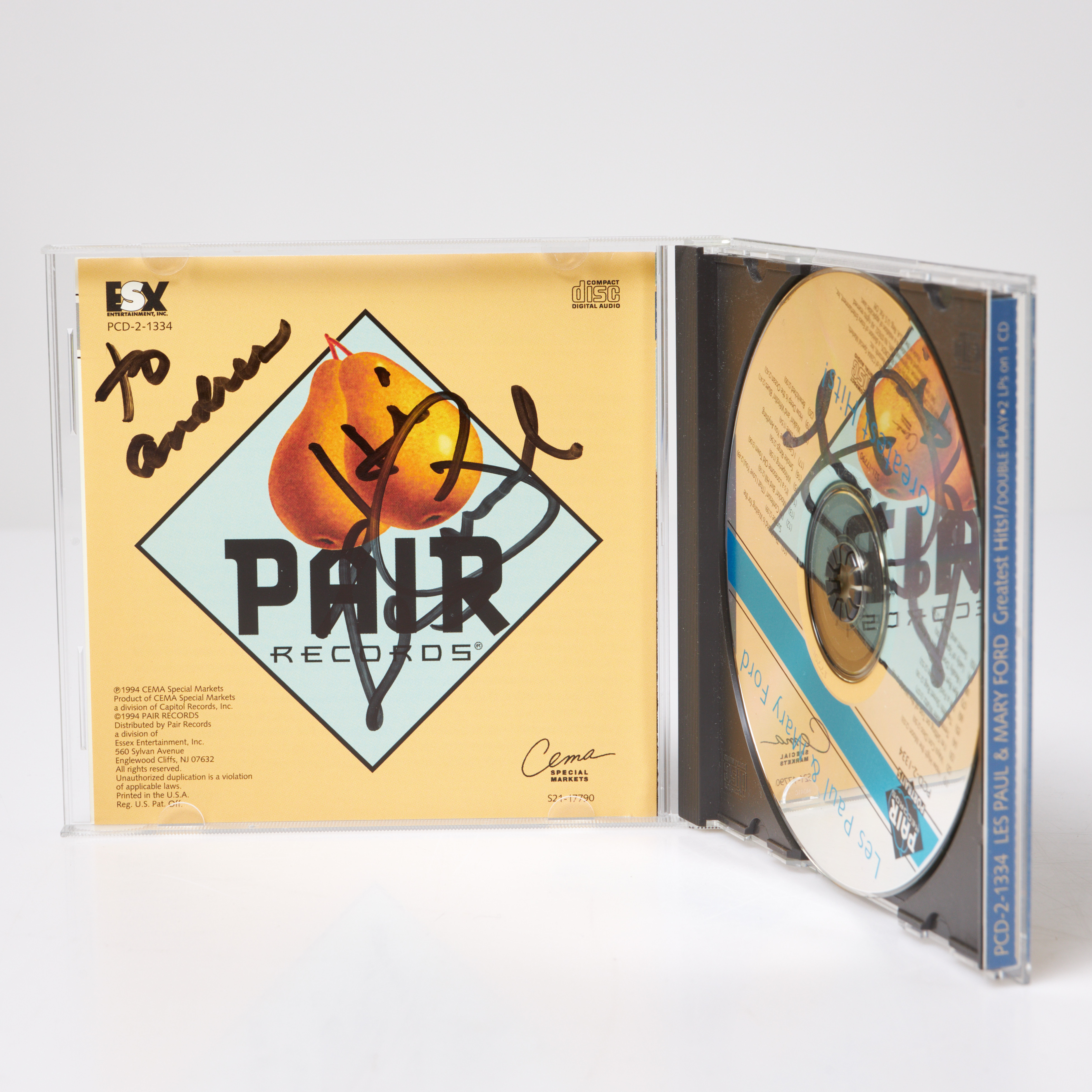 LES PAUL, cd-skiva, signerad.