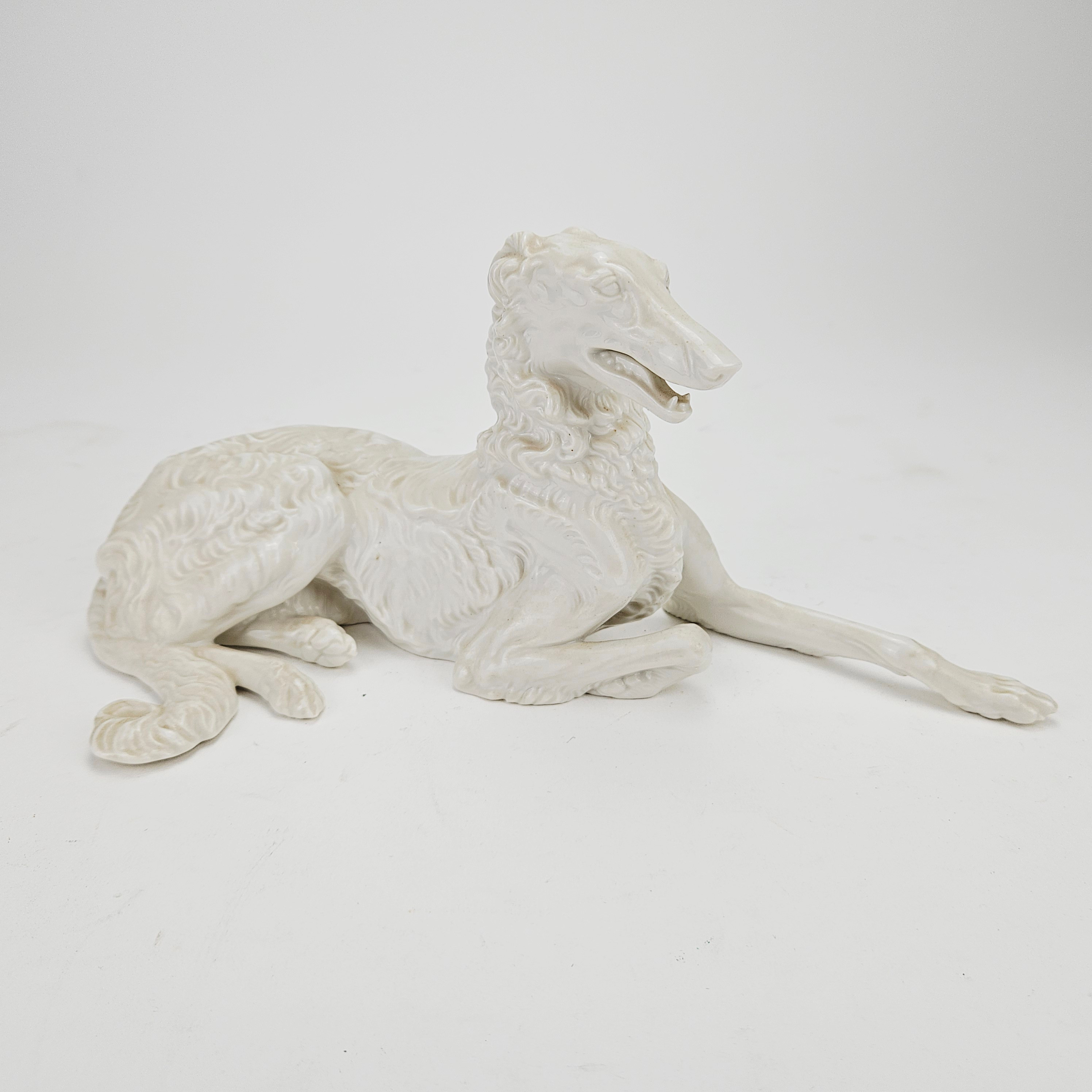 FIGURIN, porslin, Borzoi, Theodor Kärner Nymphenburg, Tyskland.
