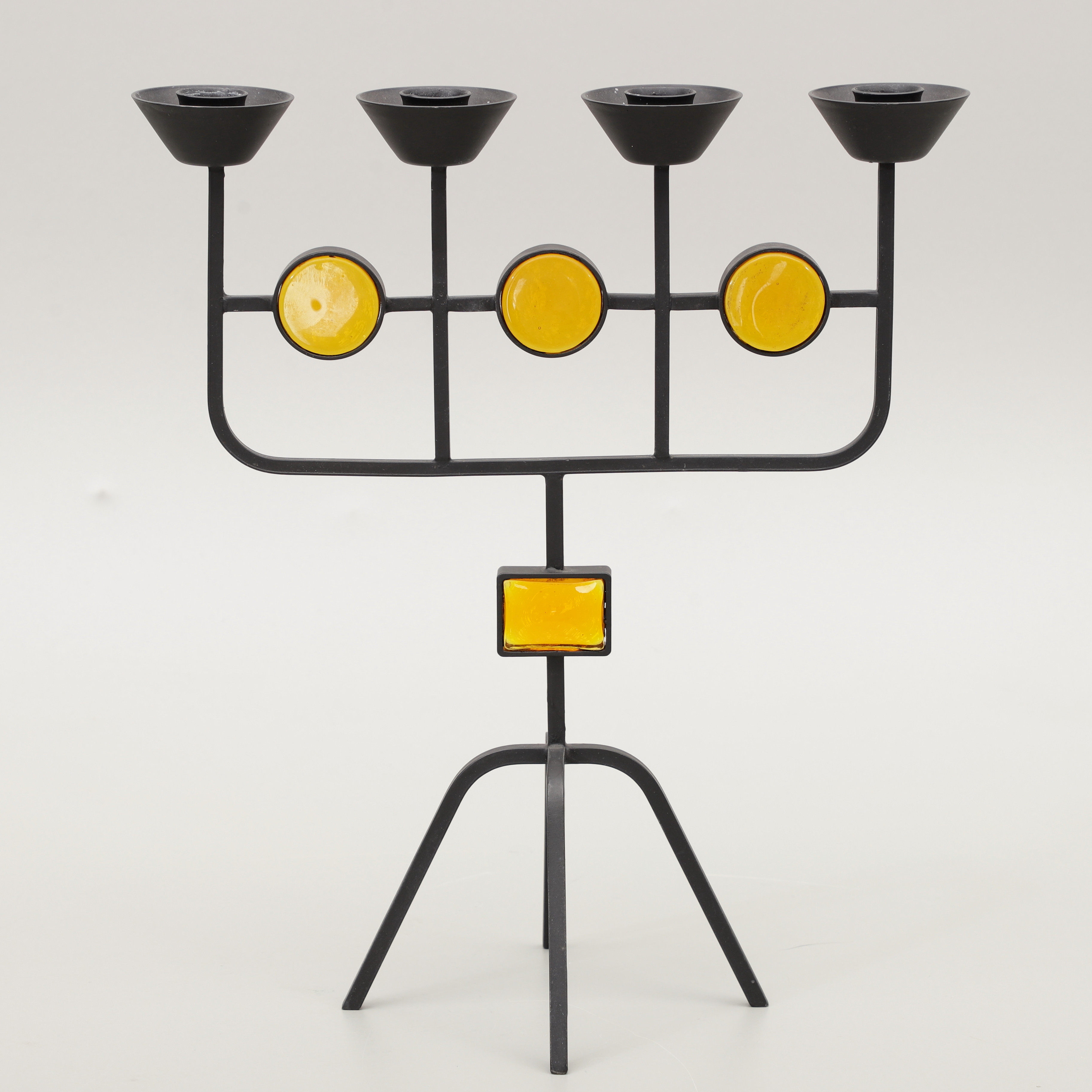 LJUSSTAKE, glas/smide, Konstglashyttan, Urshult, 1960/70-tal.