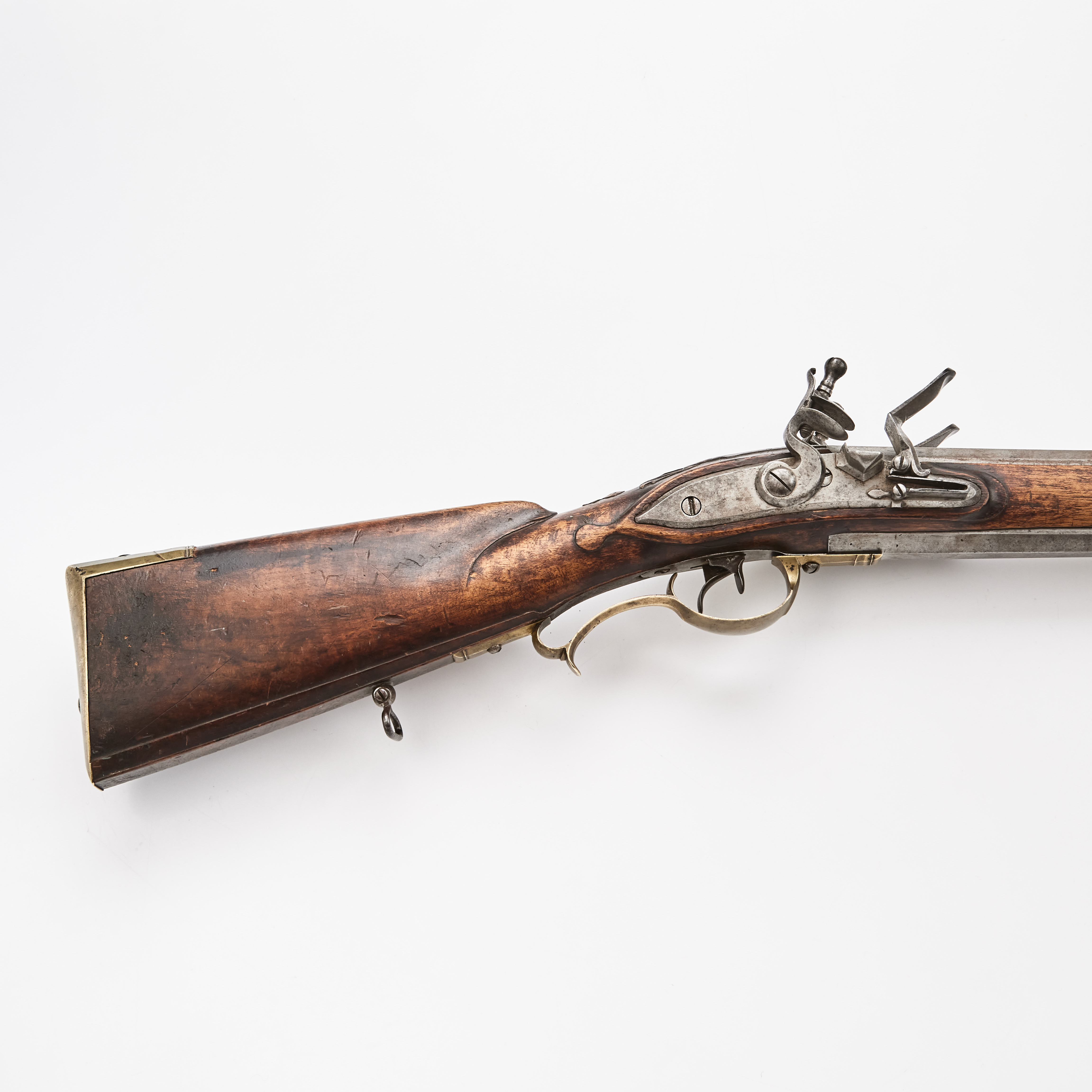 BOCKBÖSSA, med flintlås, "Doppelstutzen", signerad Michael Spock in Neustat, Österrike. ca 1765 - 90.