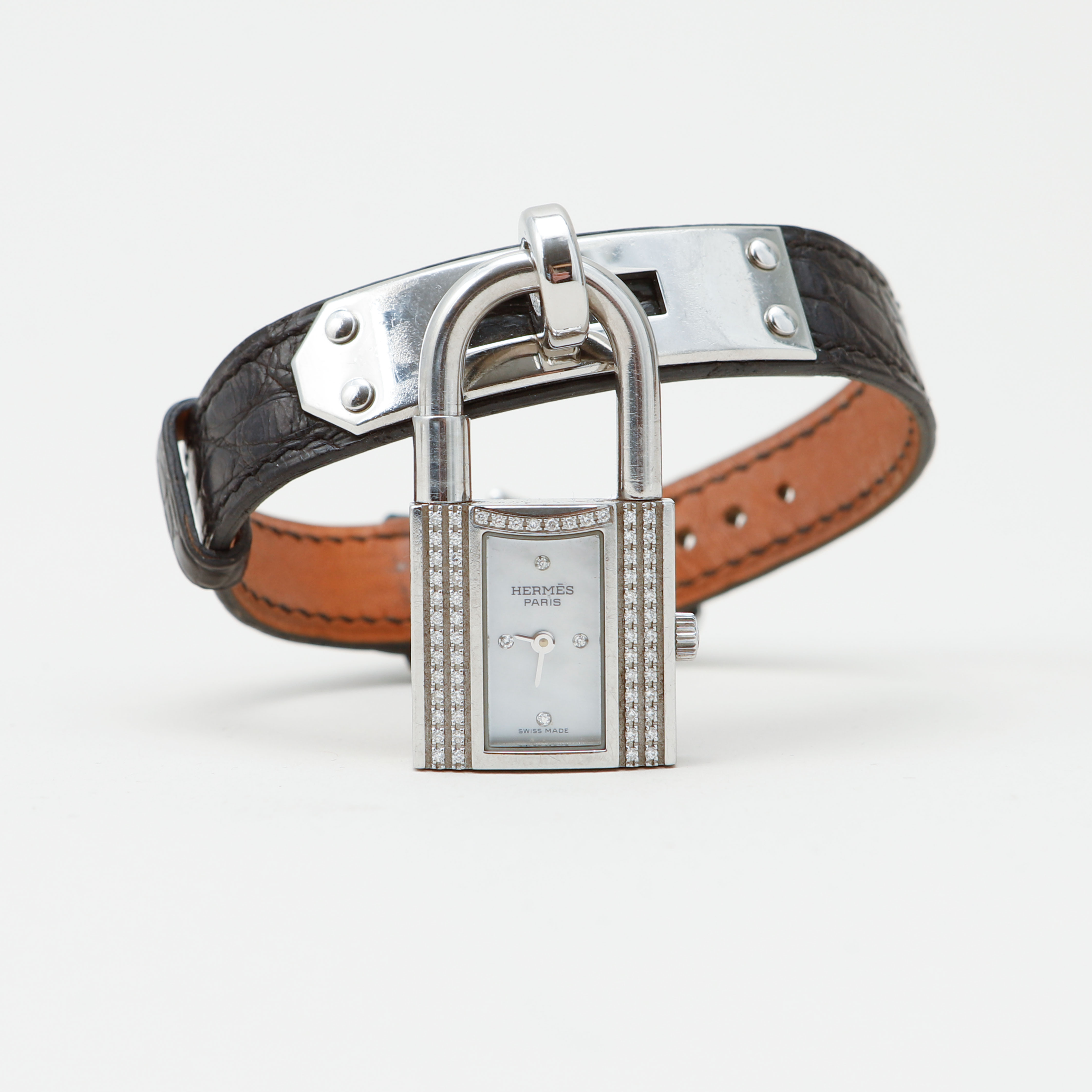 ARMBANDSUR, Hermès, Kelly, stål, diamanter, quartz.