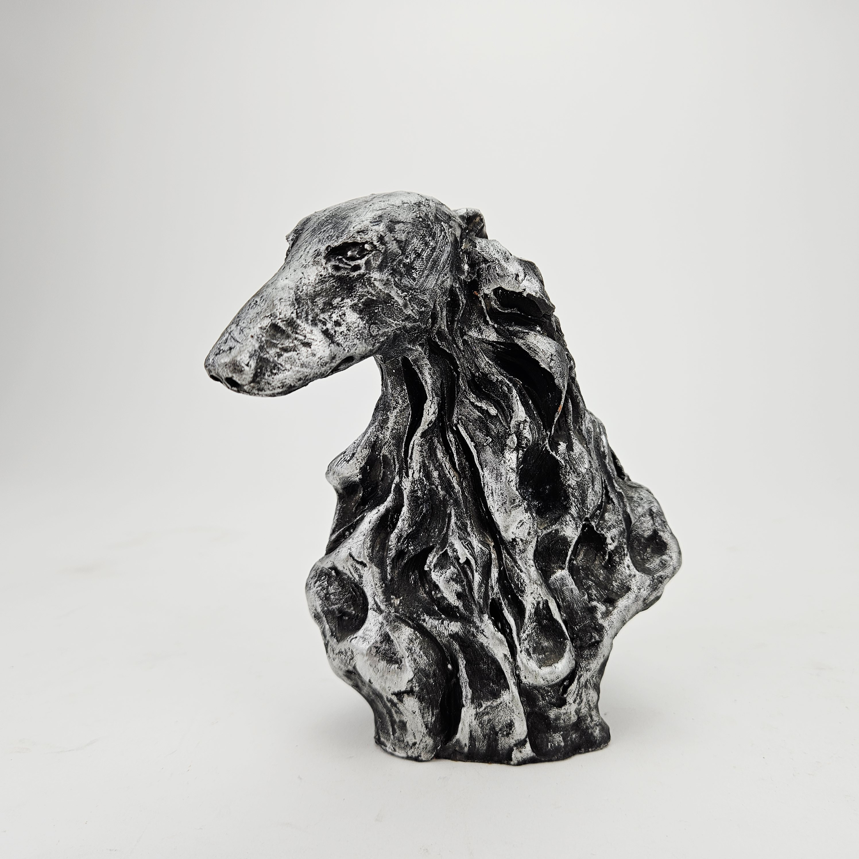 SKULPTUR, keramik, Borzoi, otydligt signerad.