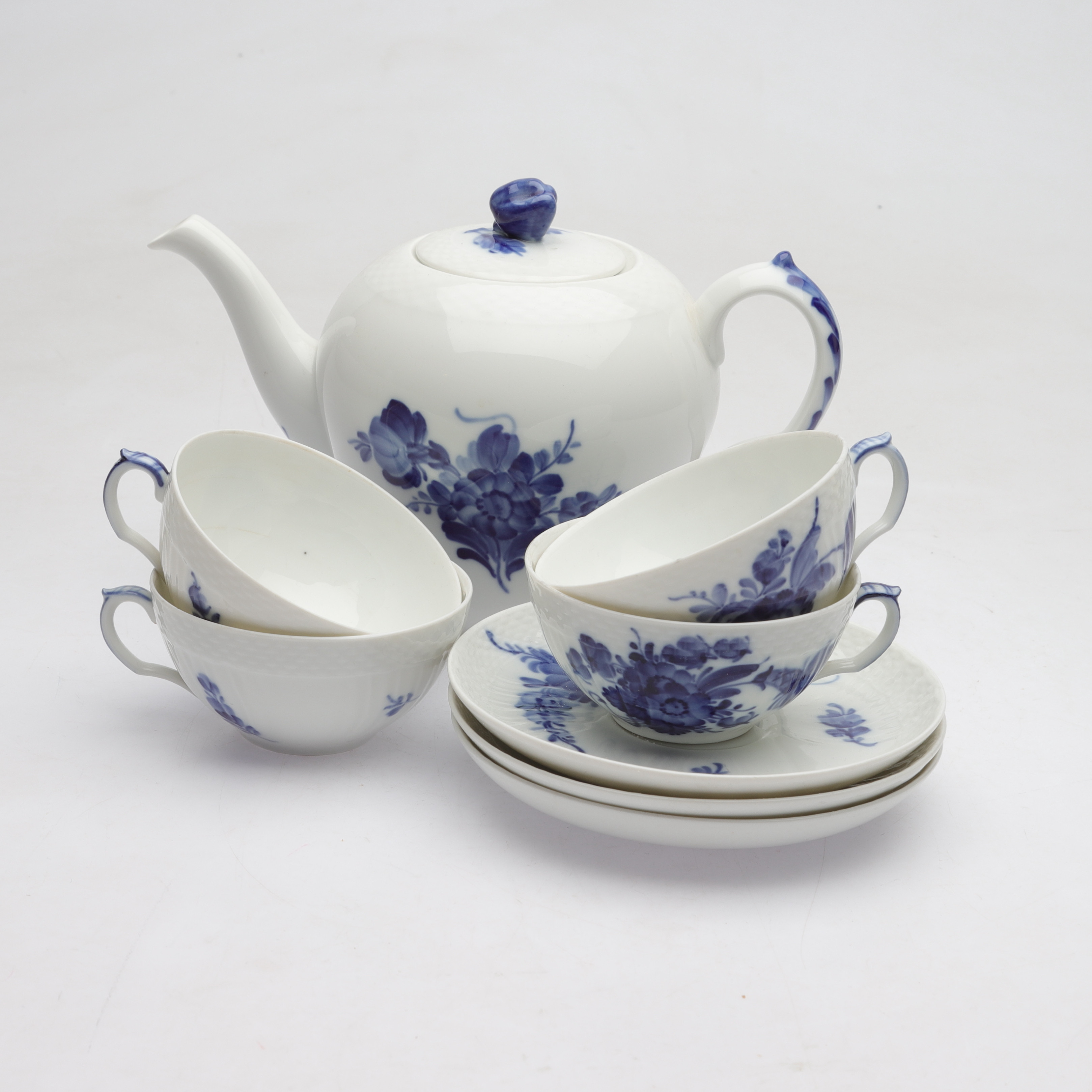 SERVISDELAR, 8 delar, " Blå Blomst", porslin, Royal Copenhagen, Danmark.
