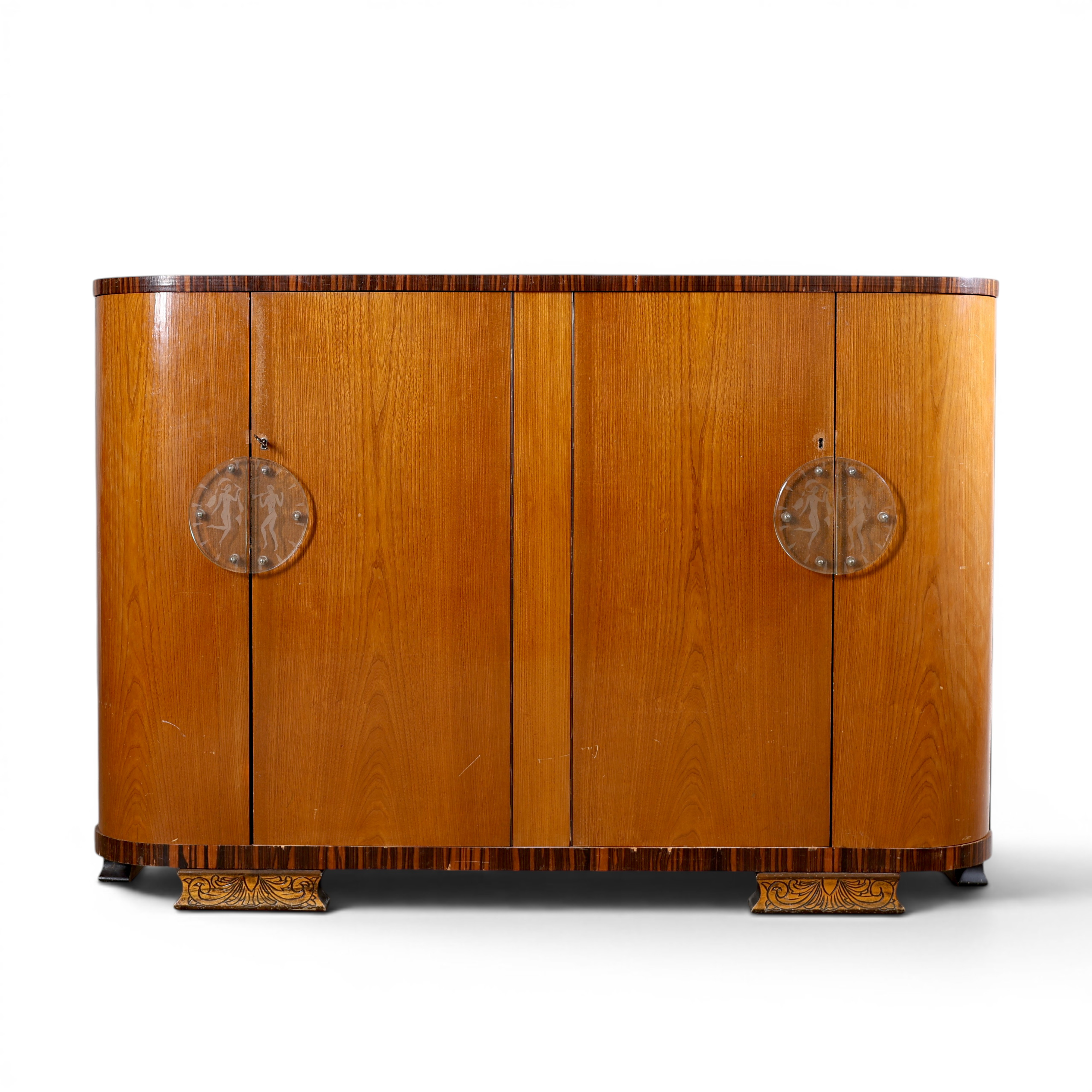 OTTO WRETLING. TILLSKRIVEN. Skåp, Art Deco, 1930-tal.