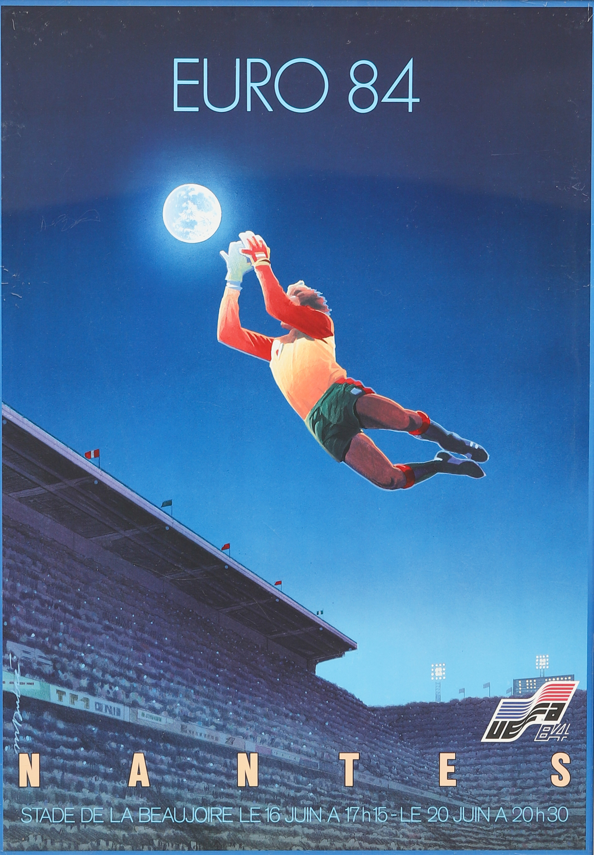 AFFISCH, fotboll. "Euro 84 Nantes".