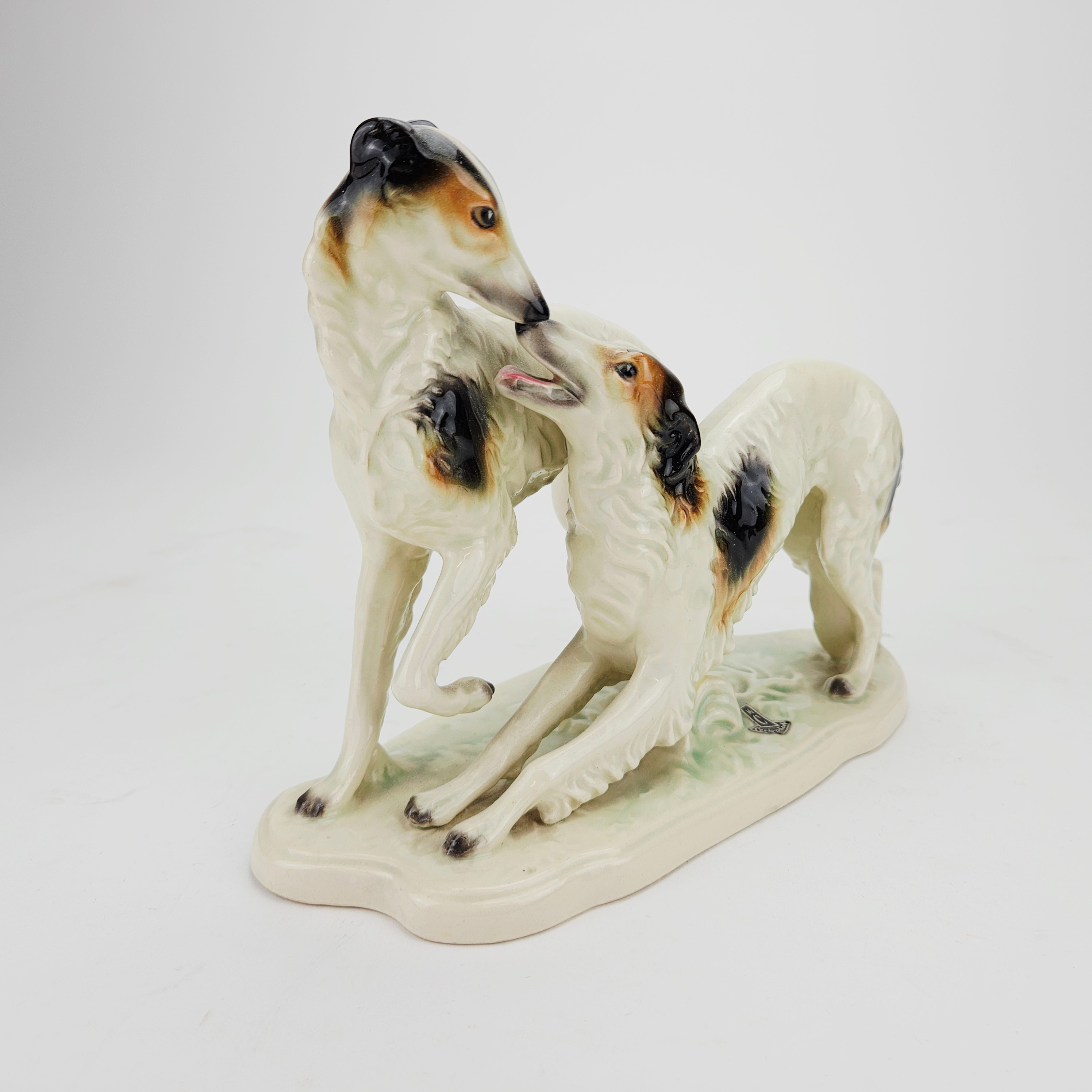 FIGURIN, porslin, Borzoi, Cortendorf, Västtyskland.