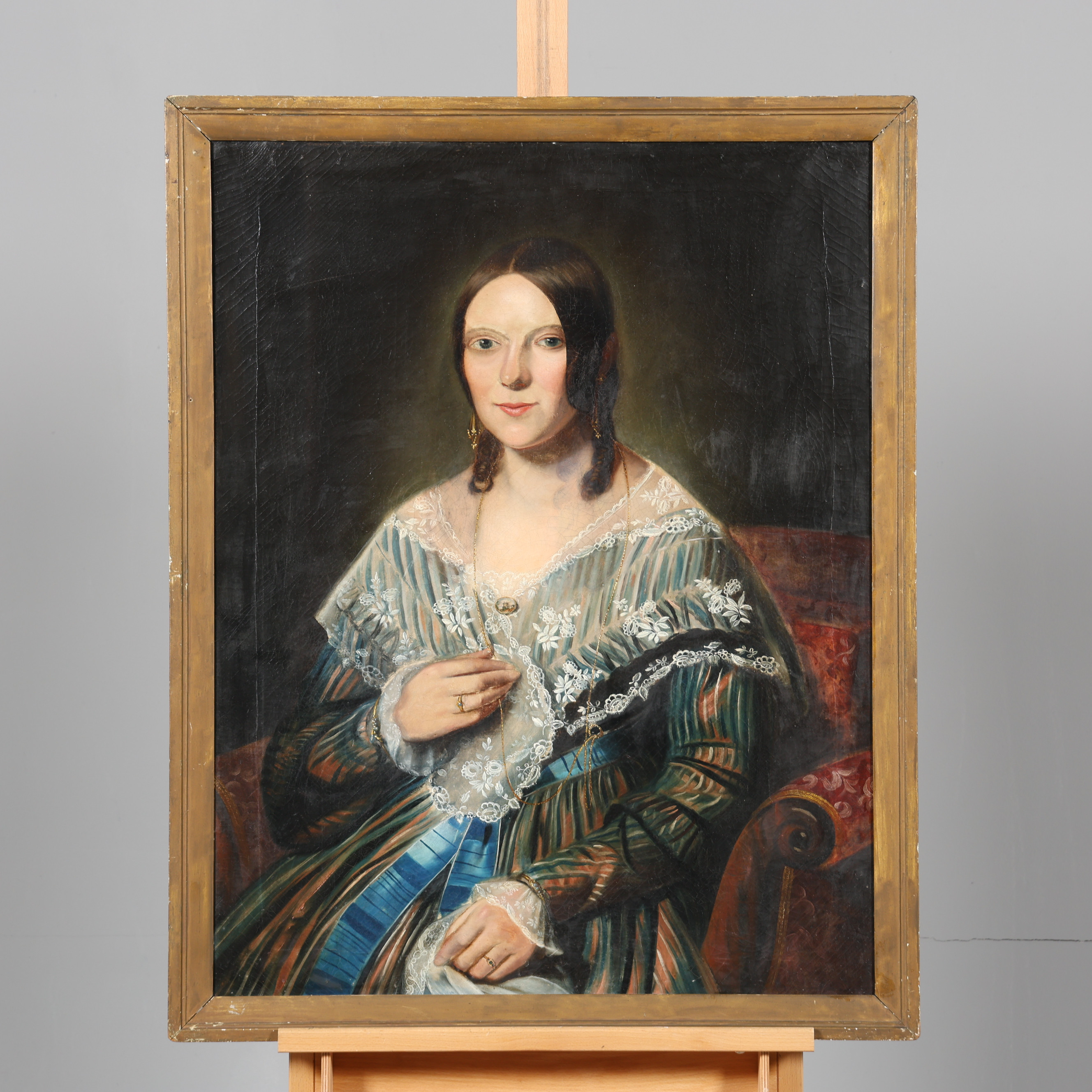 OKÄND KONSTNÄR. OLJA PÅ DUK, porträtt, 17/1800-tal.