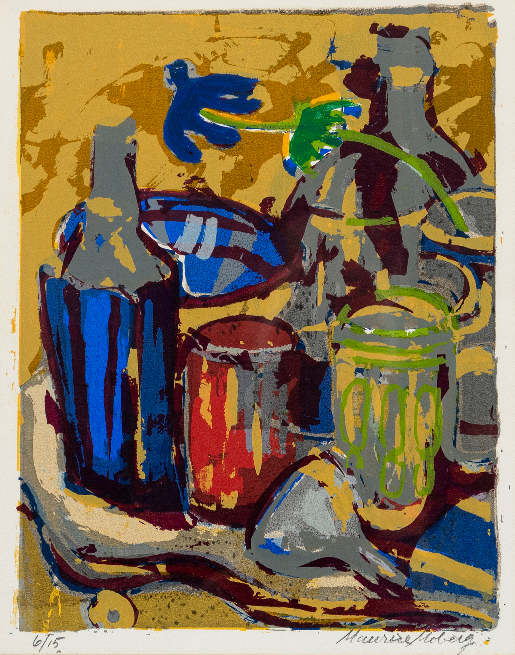 MAURICE MOBERG (1923-2014). "Nature Morte", färgserigrafi, signerad och numrerad, 6/15, daterad à tergo, 1974.