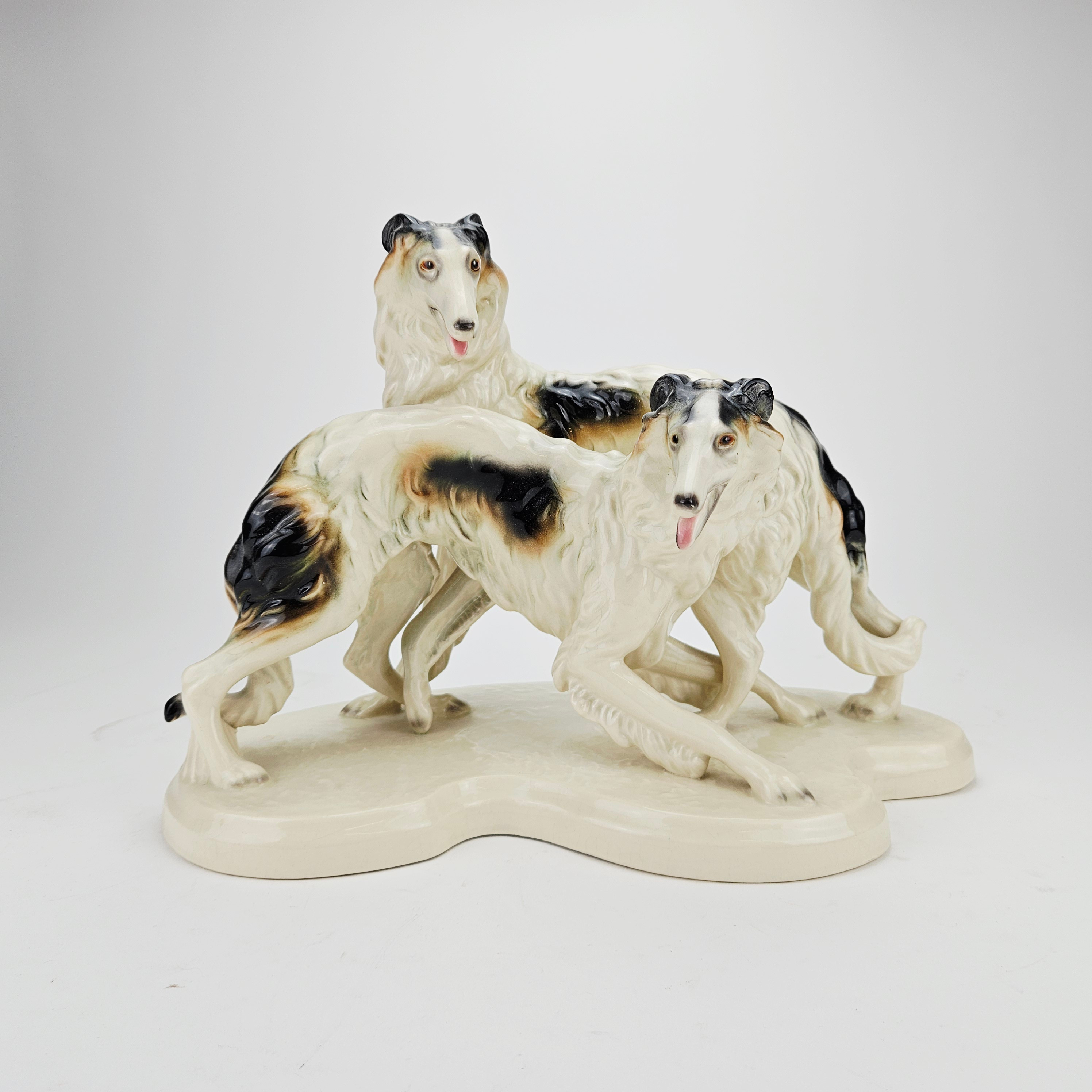 FIGURIN, porslin, Borzoi, Cortendorf, Västtyskland.
