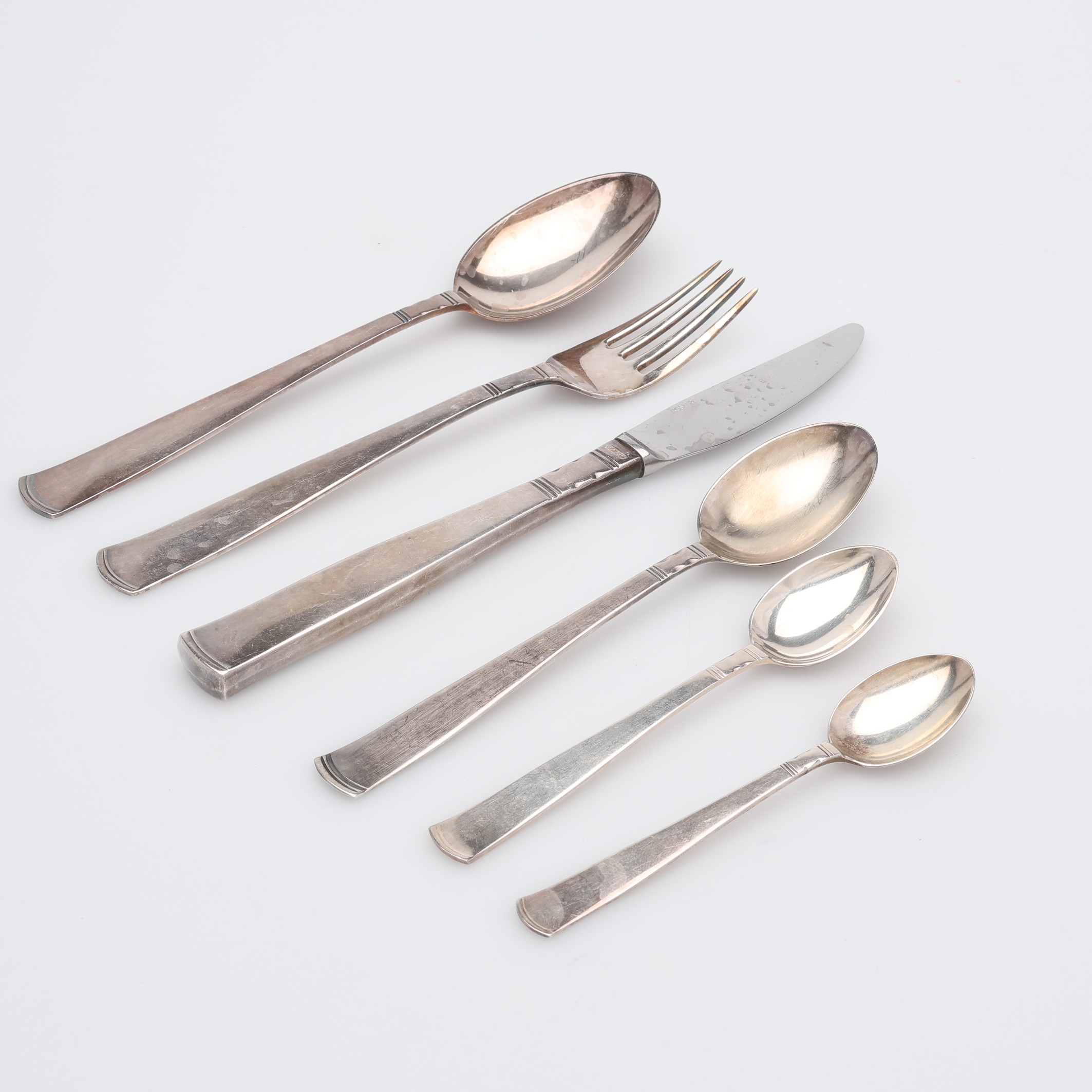 JACOB ÄNGMAN. BESTICK, SILVER, 63 DELAR, "ROSENHOLM", GAB.