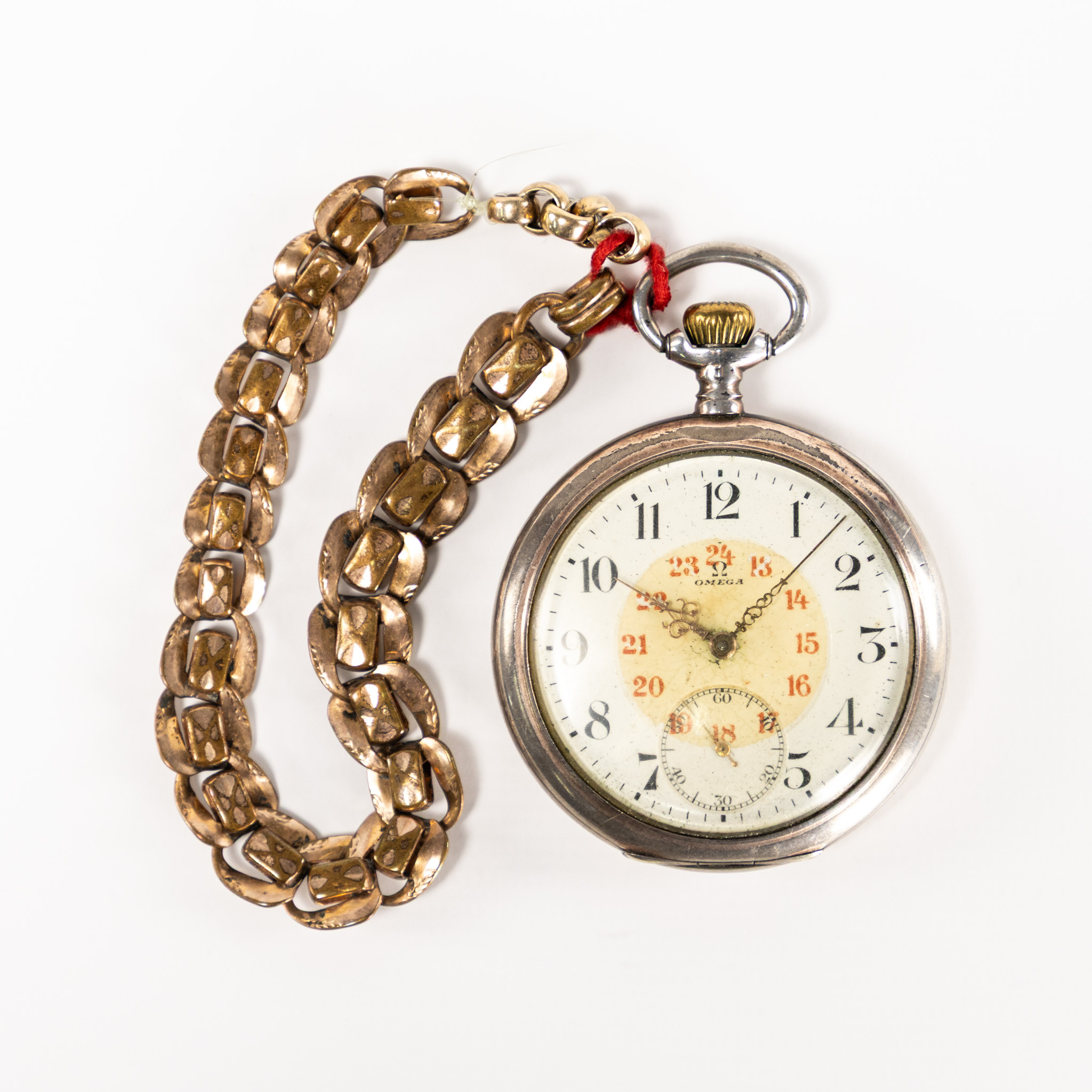 FICKUR. Omega, 51 mm, silver, 1910.