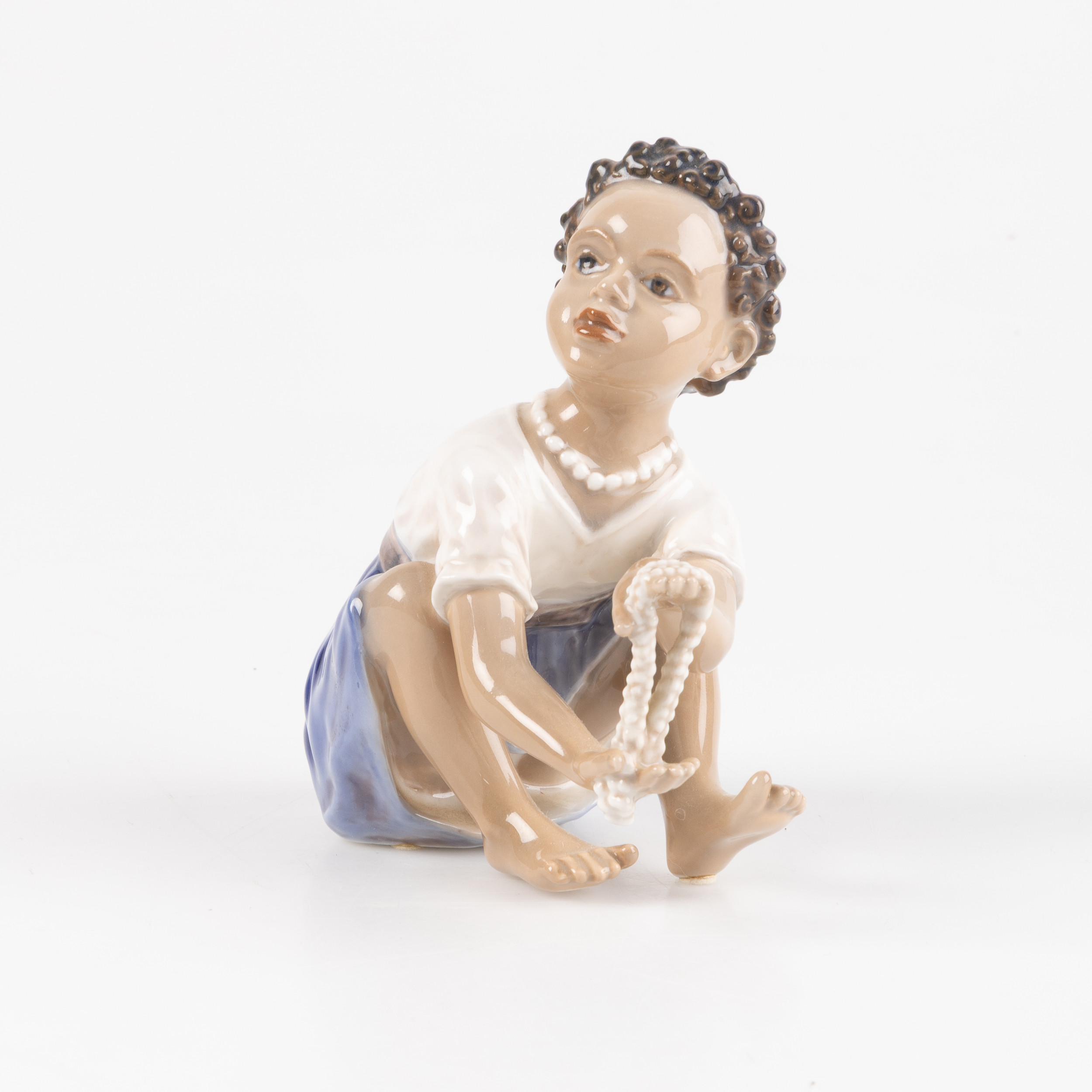FIGURIN, "Perlesælgerske", nr 1353, porslin, Dahl Jensen, Danmark.