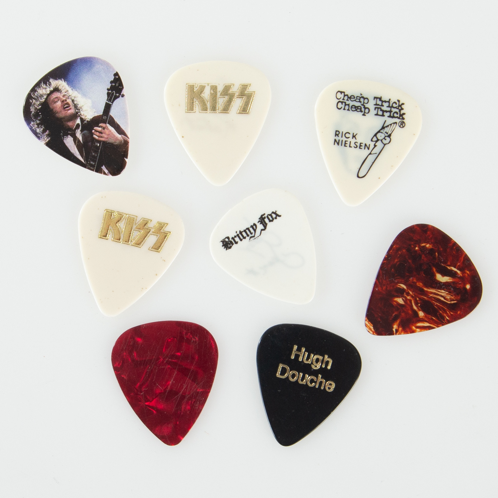 8st PLEKTRUM, ANGUS YOUNG, PAUL STANLEY, RICK NIELSEN, MED FLERA.