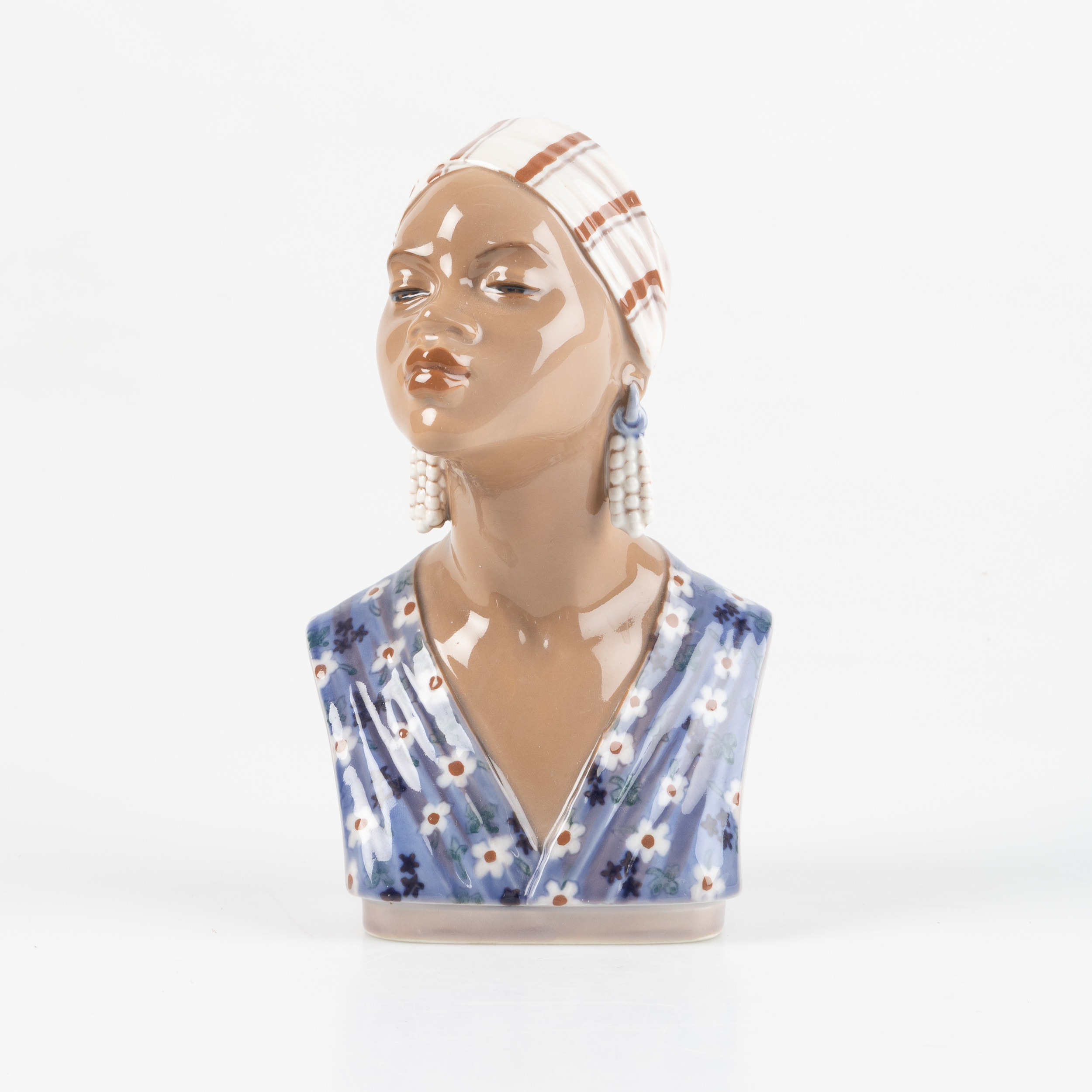 FIGURIN, byst av balenesisk kvinna, nr 1211, porslin, Dahl Jensen, Danmark.