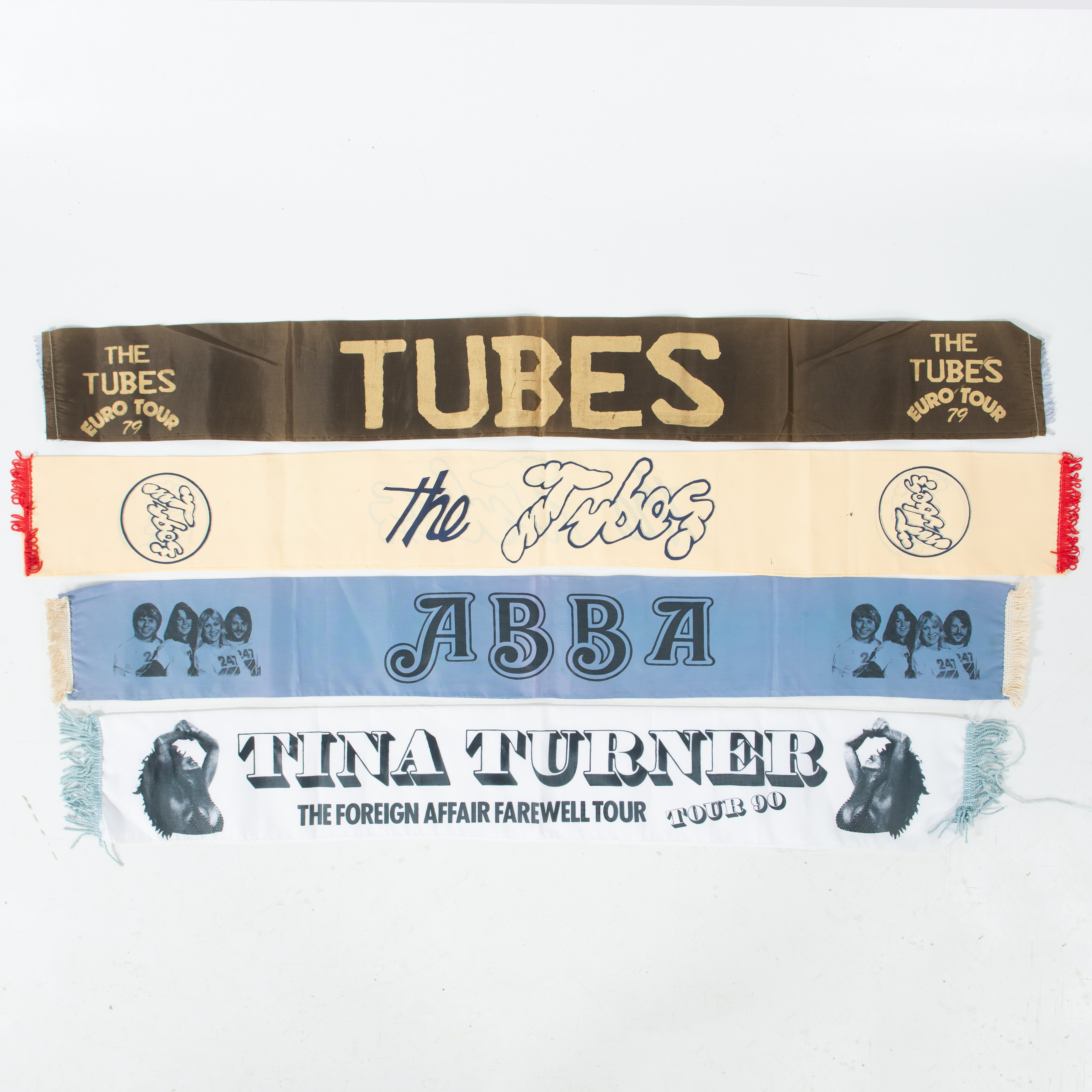 4st KONSERT HALSDUKAR, THE TUBES 2st VARAV EN FRÅN EURO TOUR 1979, ABBA, TINA TURNER TOUR 90.