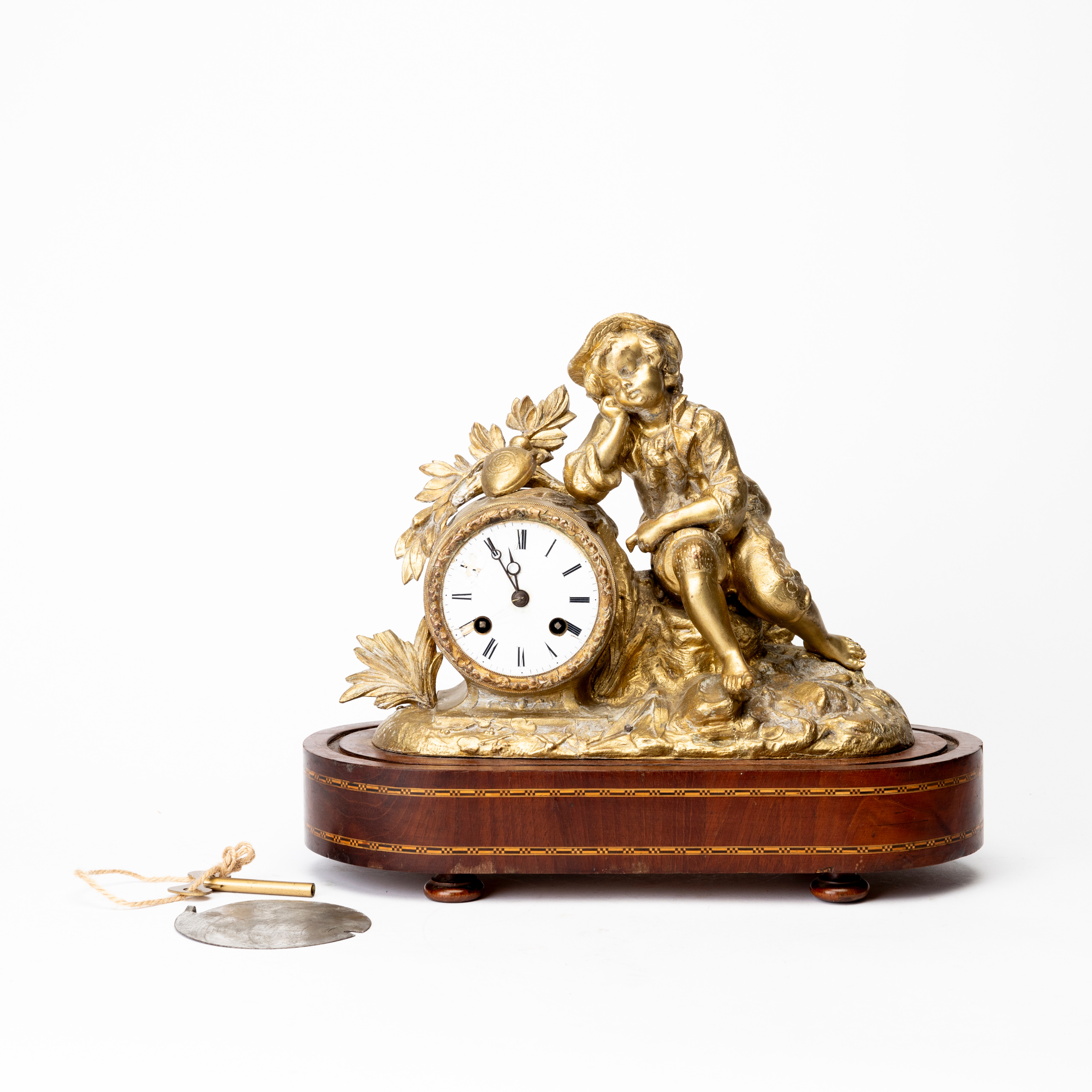 BORDSPENDYL, bronserad zink, 1800-tal.