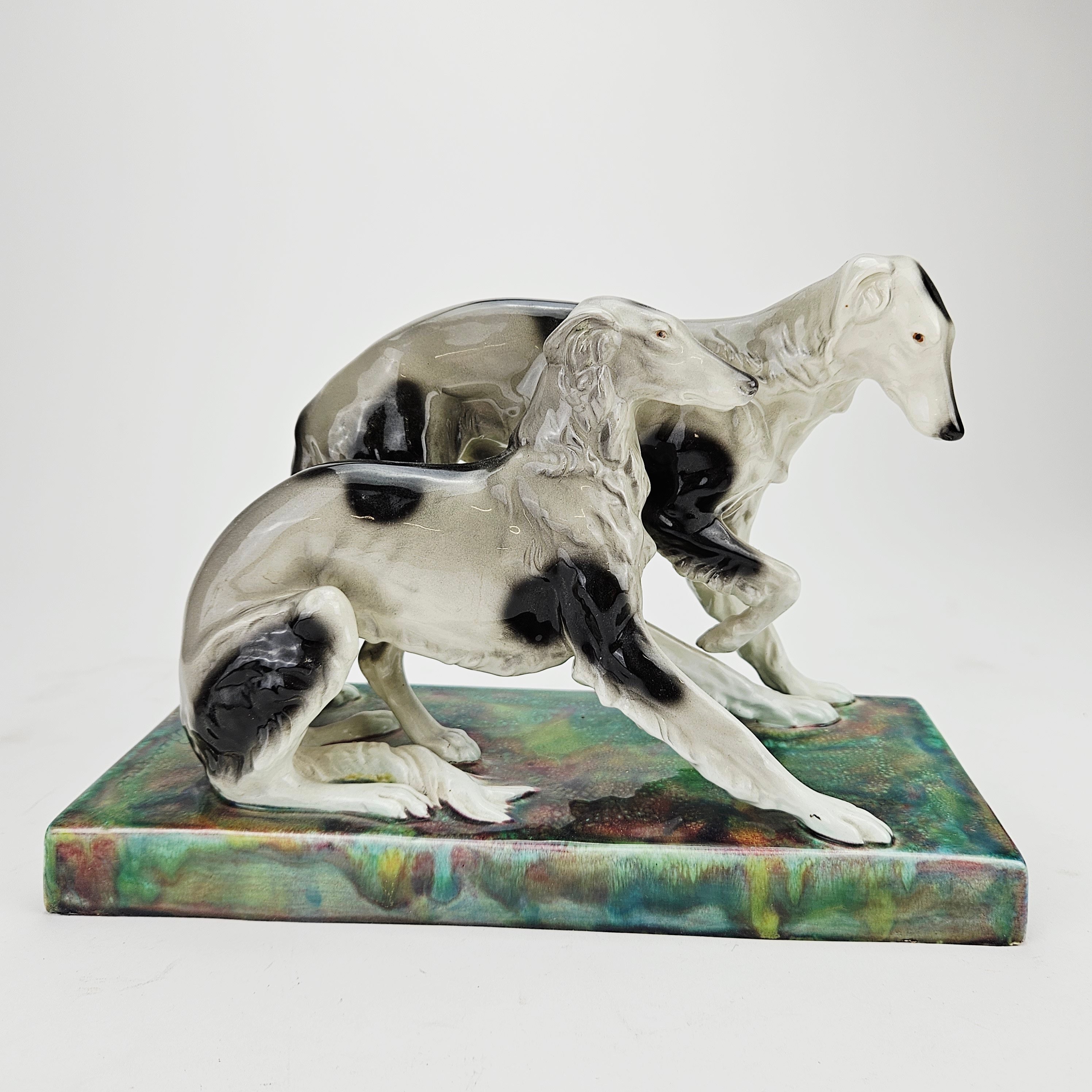 FIGURIN, porslin, Borzoi, Goldscheider, Wien, Österrrike.