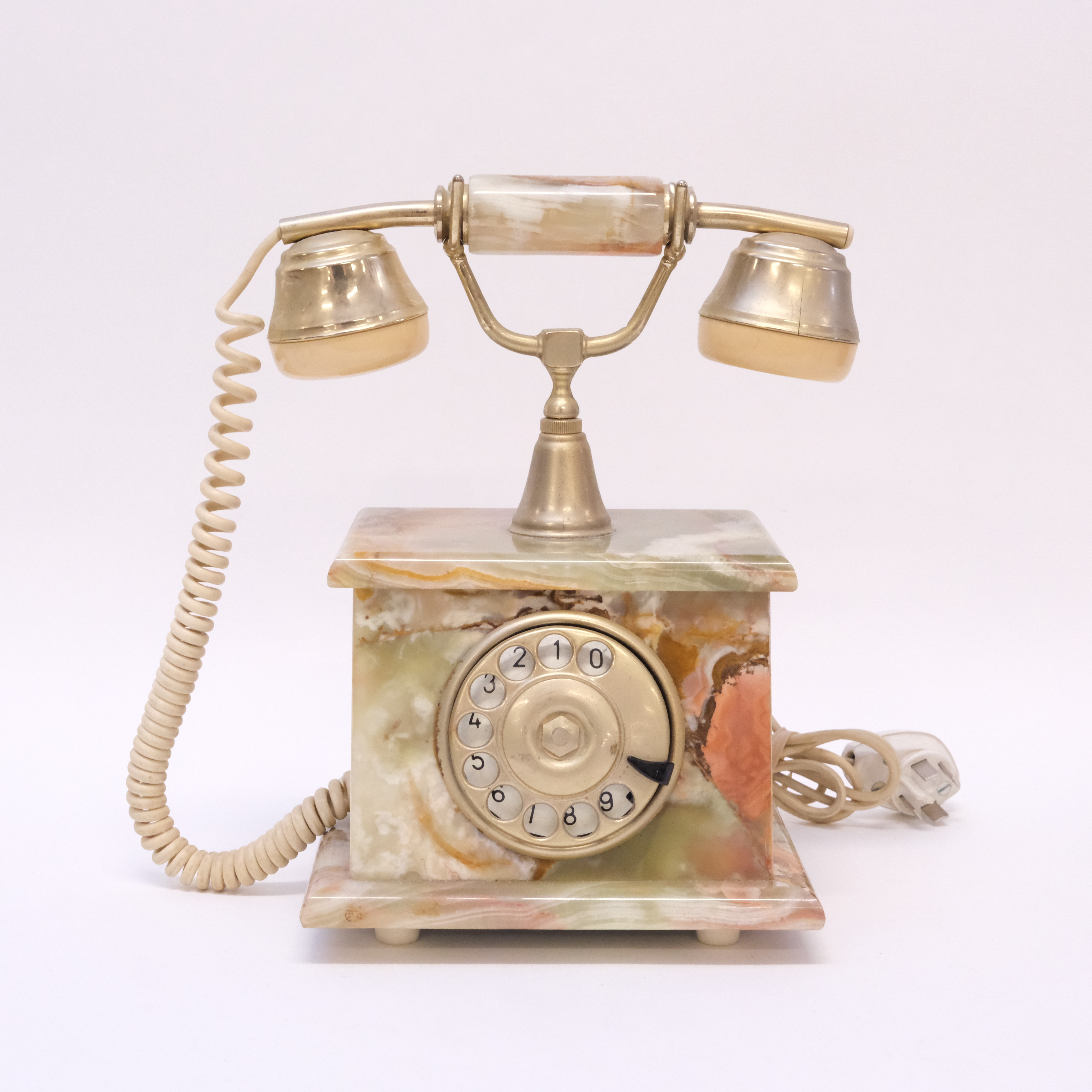 BORDSTELEFON I ONYX-FODRAL. 1900-TAL.