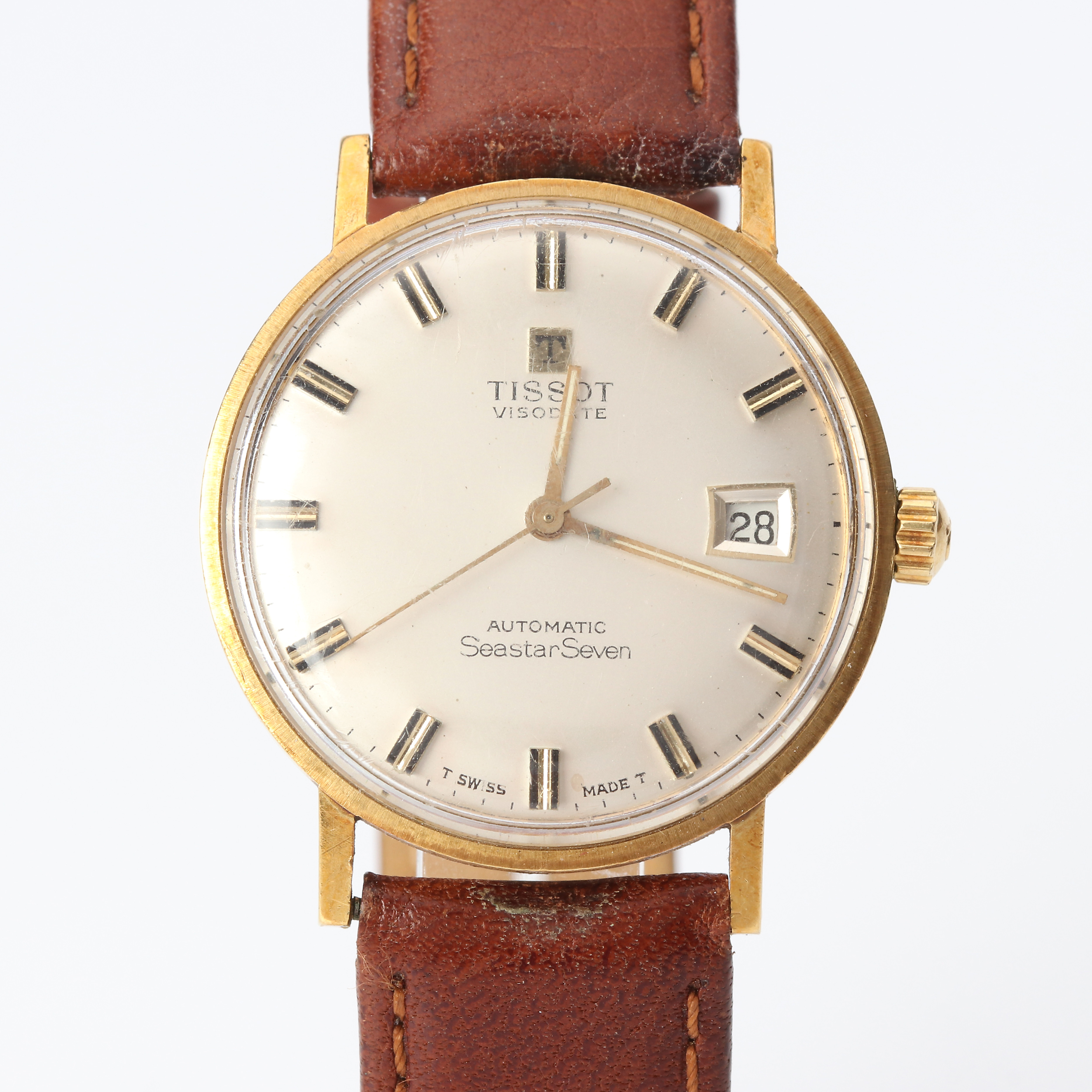 TISSOT SEASTAR SEVEN VISODATE. Boett i 18k guld, automatisk.